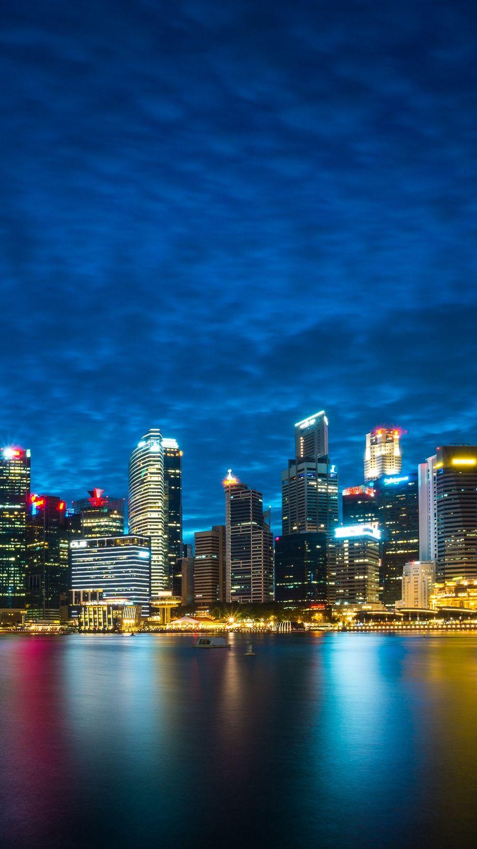 938x1668 Download wallpaper 938x1668 singapore, night city
