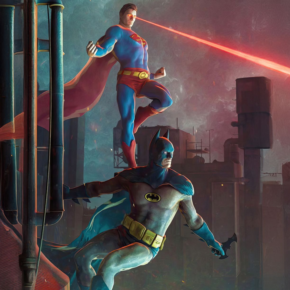 1224x1224 Wallpaper superman and batman, using