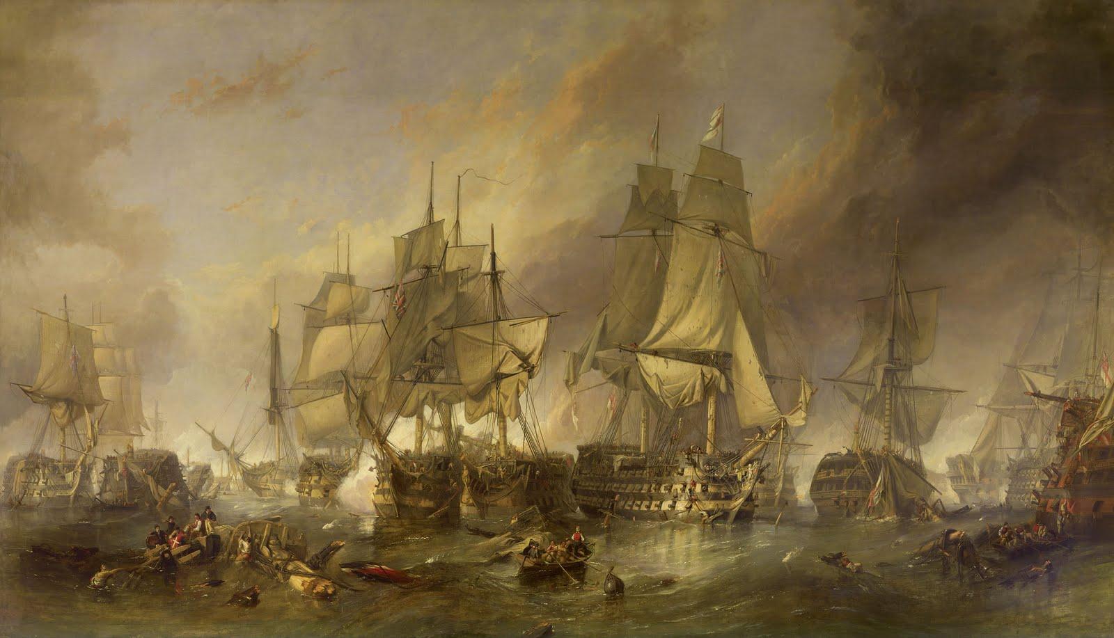 1600x917 Historical Wallpaper: Battle of Trafalgar Bataille de