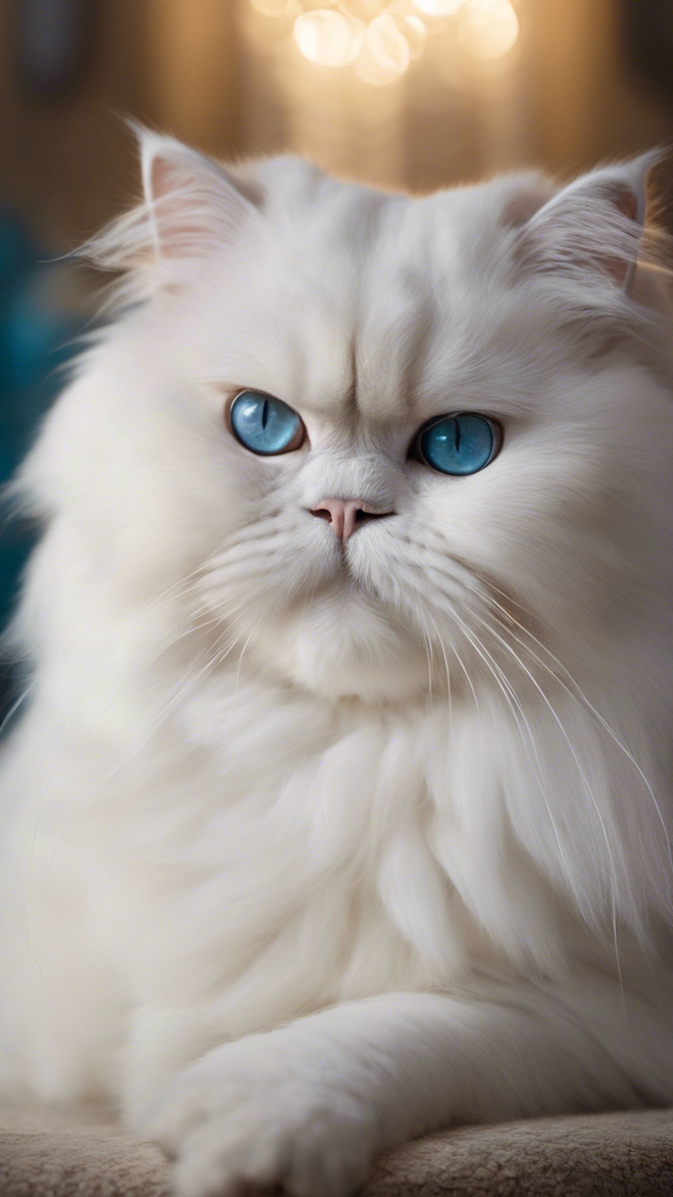 2160x3840 White Persian cat with glistening blue