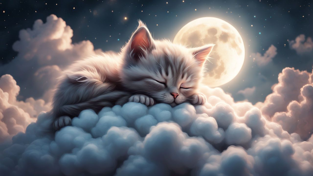 1280x720 grey very Fat fluffy Persian cat