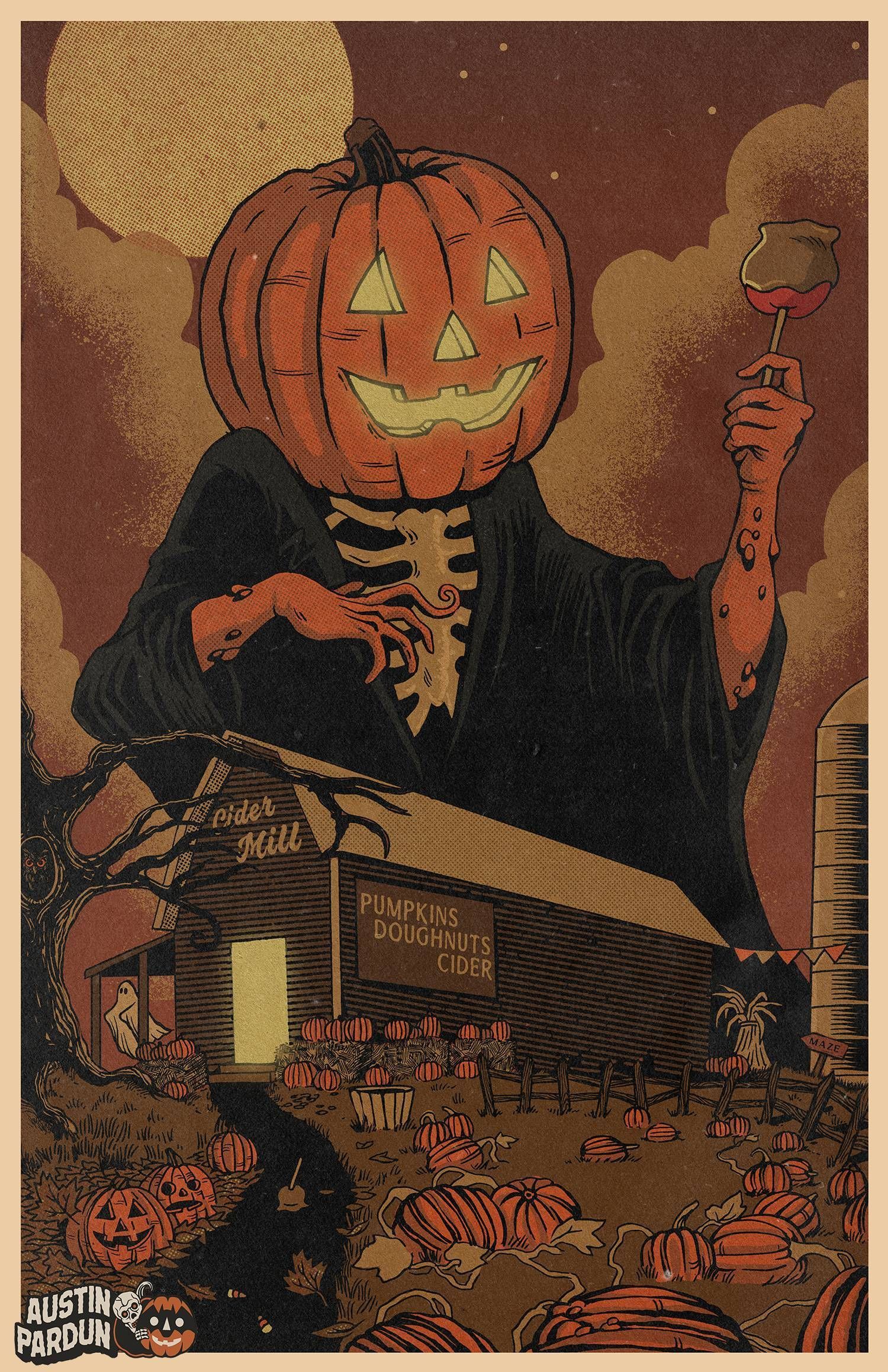 1500x2318 Vintage Halloween Art Wallpaper