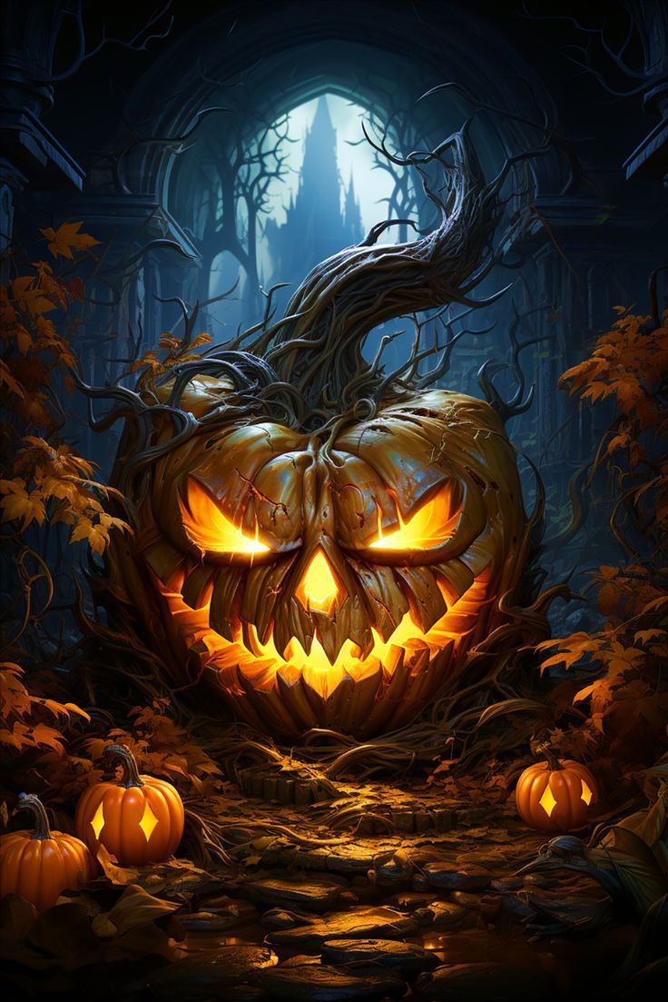 736x1103 Demonic Halloween Pumpkin. The spirit