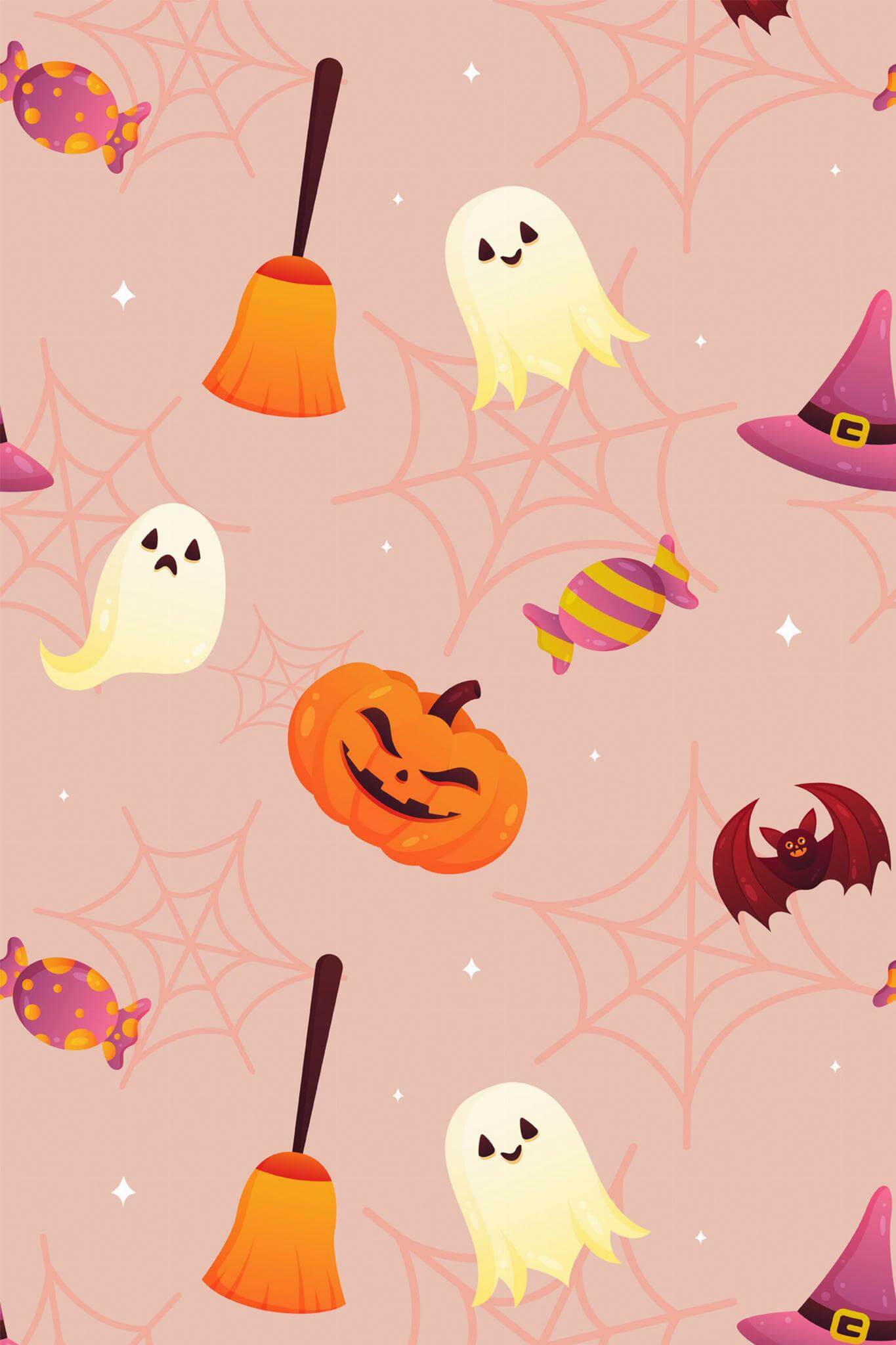 1365x2048 Cute Halloween Peel and Stick Wallpaper