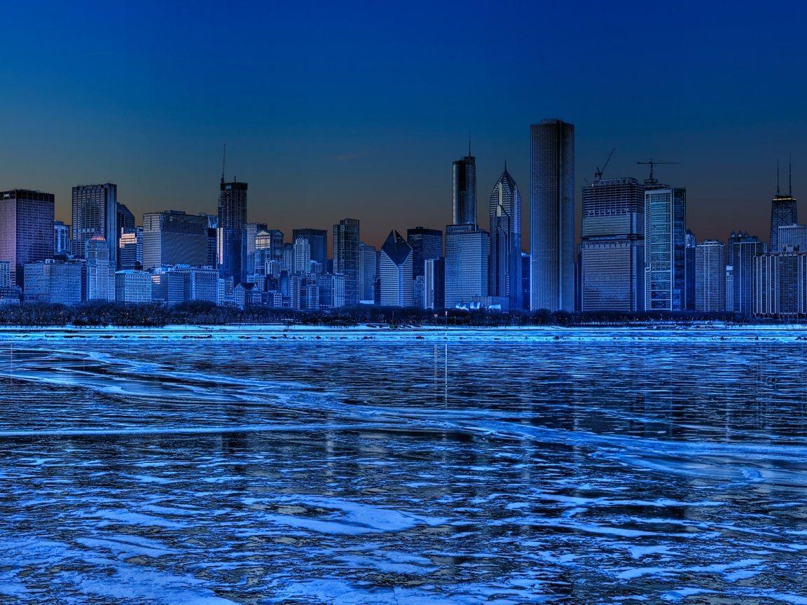1152x864 3D Fantasy Blue City Widescreen Wallpaper. Download cool HD
