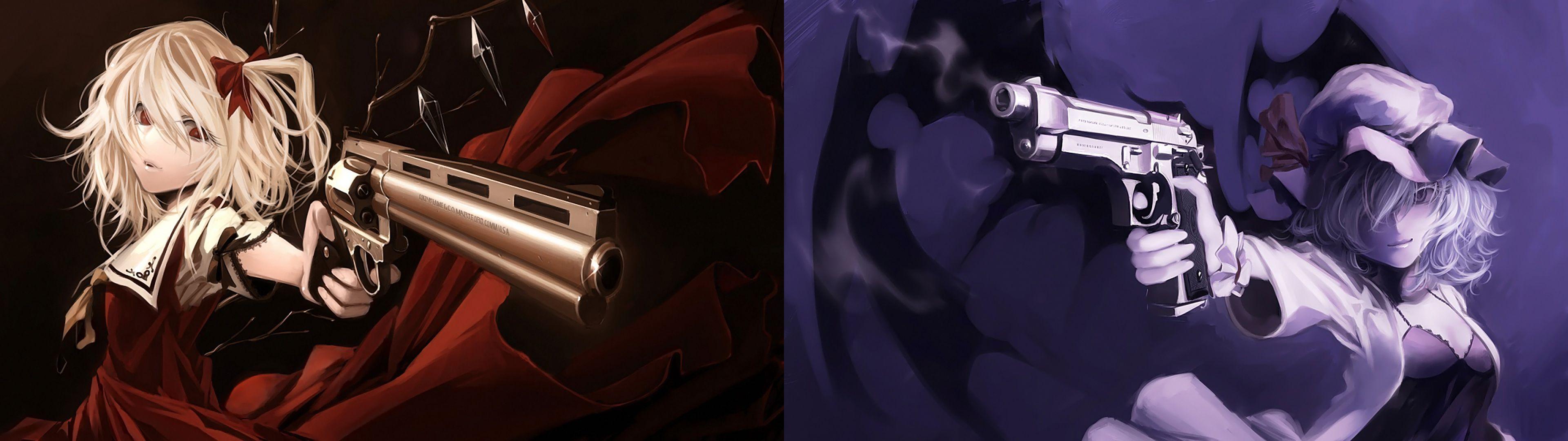 3840x1080 Anime Girls With Guns Dual Screen Wallpaperx1080