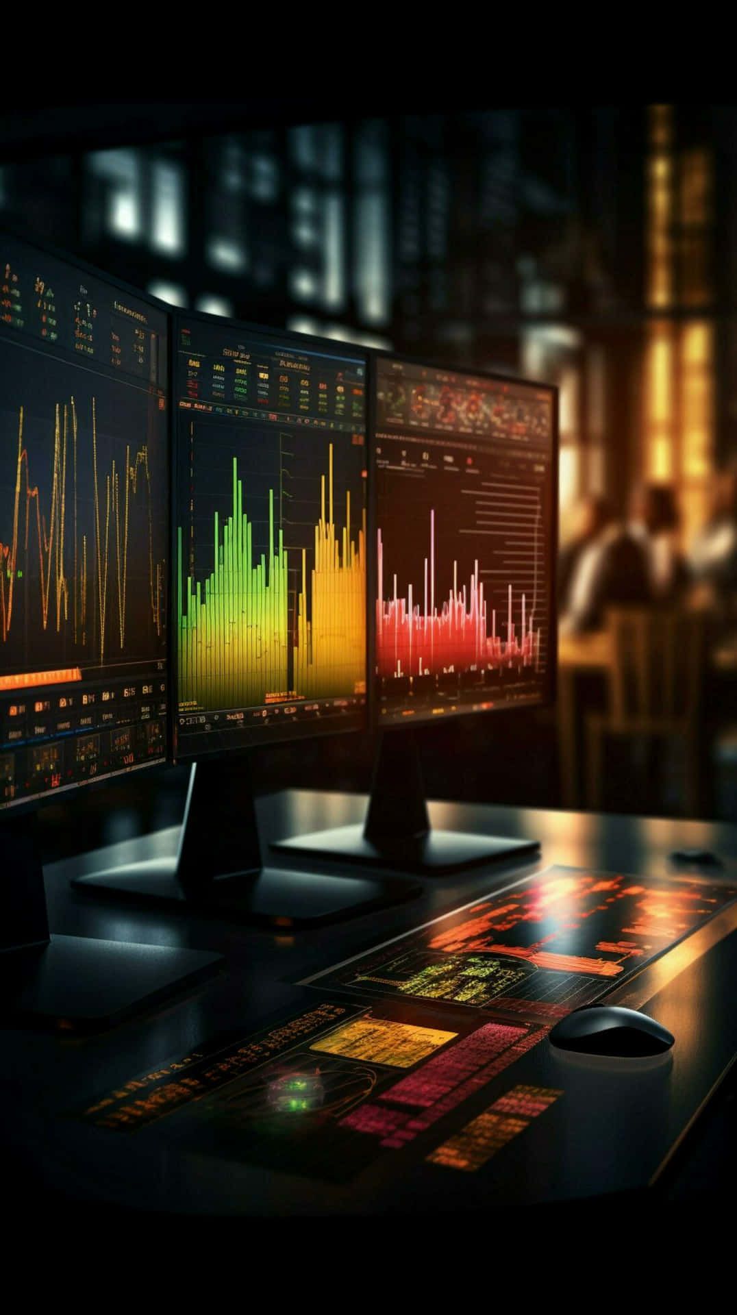 1076x1920 Download Trading Floor Monitor Wallpaper