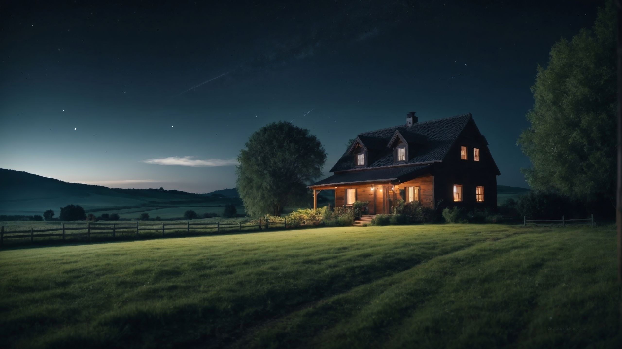 2560x1440 House Wallpaper, Forest