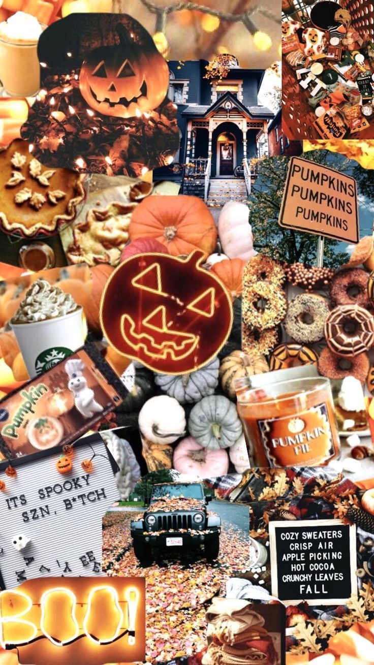 736x1309 Cute Fall Halloween Wallpaper. Pumpkin, Candle And More. Halloween Wallpaper Iphone Background, Halloween Aesthetic