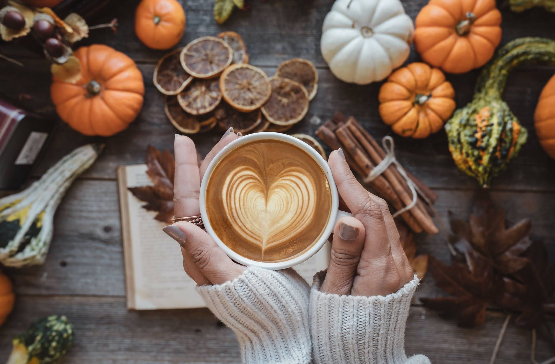 1920x1260 Cozy Autumn Hands Coffee Wallpaper