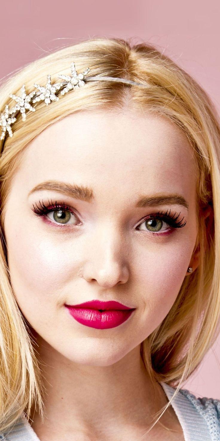 736x1472 stunning wallpaper Pink lips, gorgeous, Dove Cameron