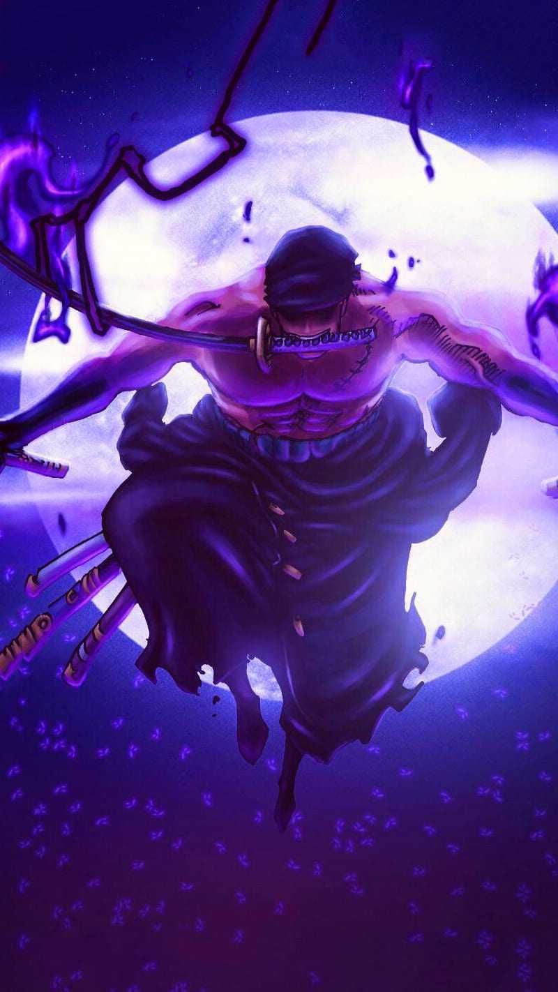 800x1422 Zoro King of Hell Wallpaper
