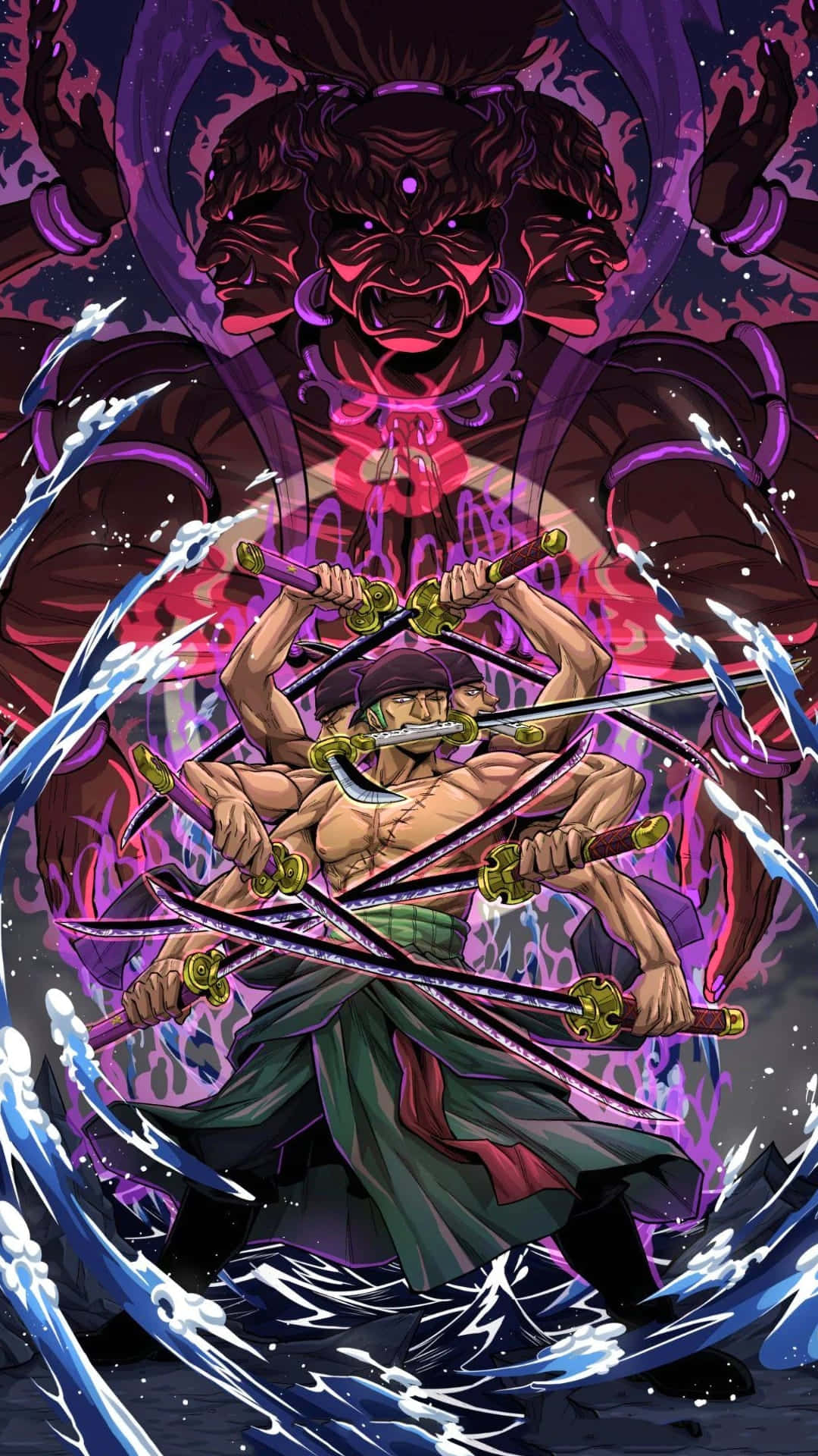 1080x1920 Zoro King Of Hell Wallpaper