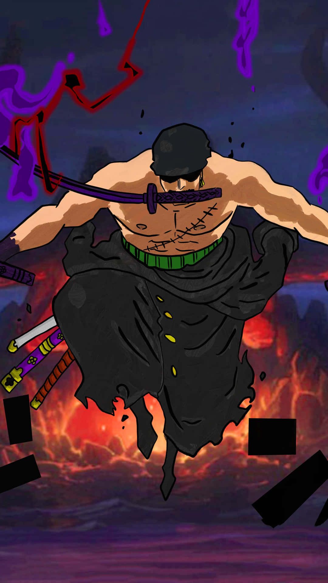 1080x1920 Zoro King Of Hell Wallpaper