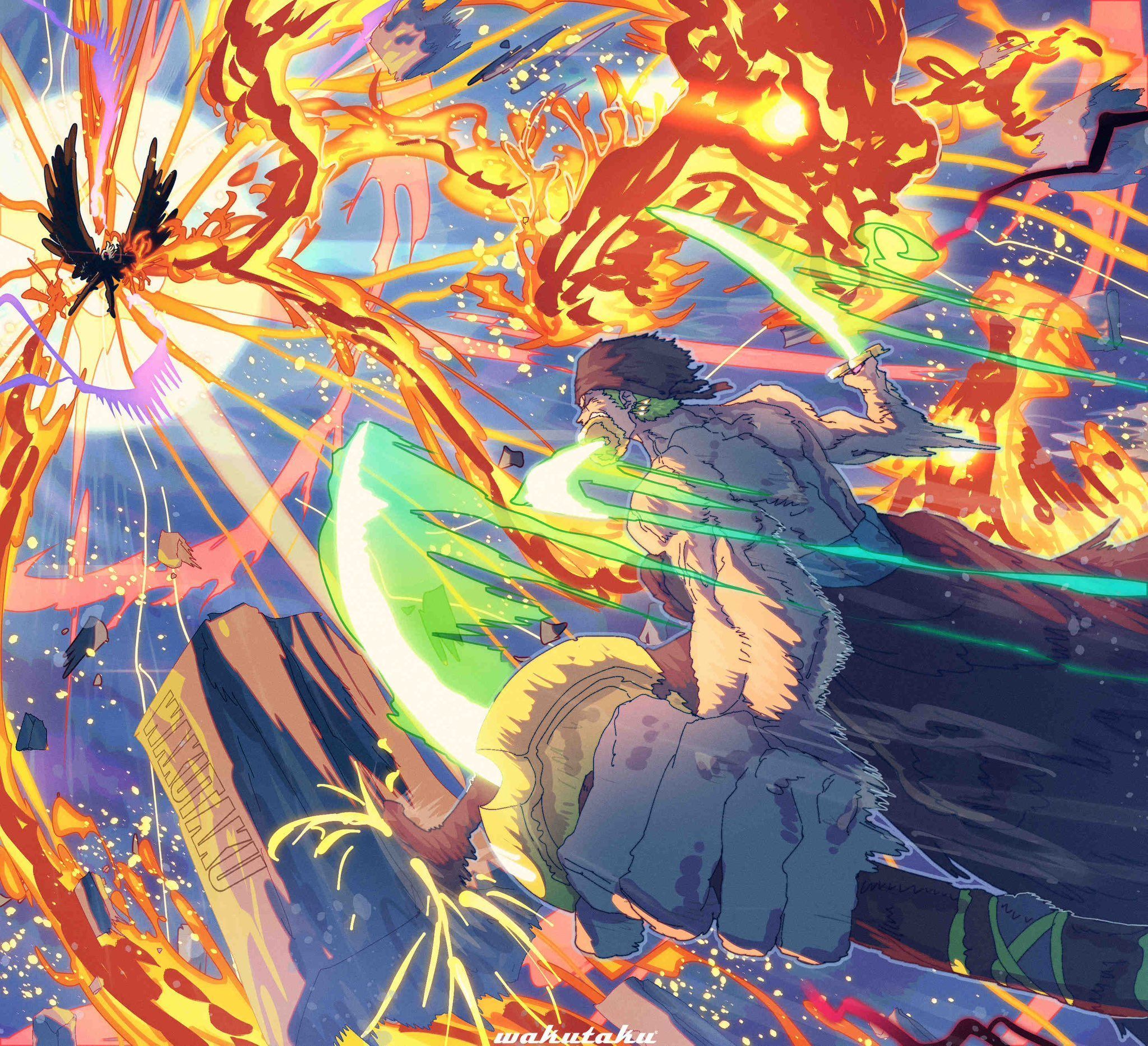 2048x1866 waker on X: ZORO VS KING