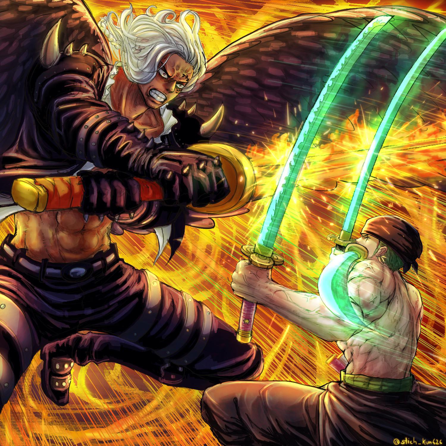 1500x1500 Zoro vs king fanart by me, thoughts