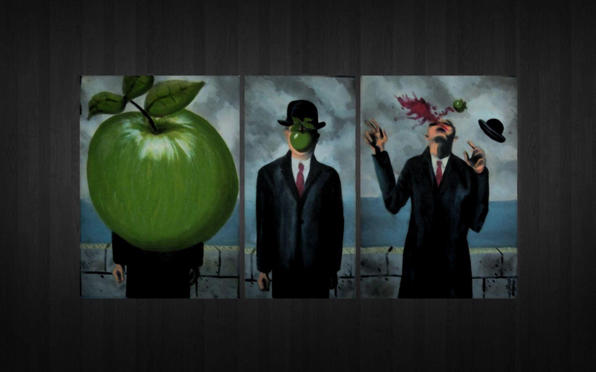 Son of Apple Wallpaper  Based on Son of Man Painting By René Magritte