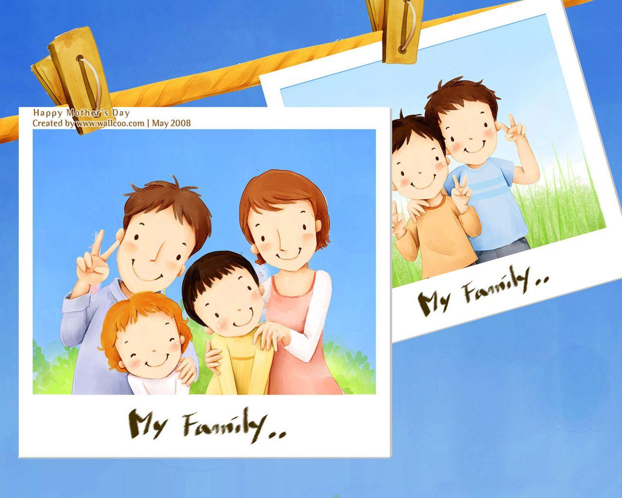 1280x1024 Lovely Art Illustraion of Family Love 1280x1024 NO.12