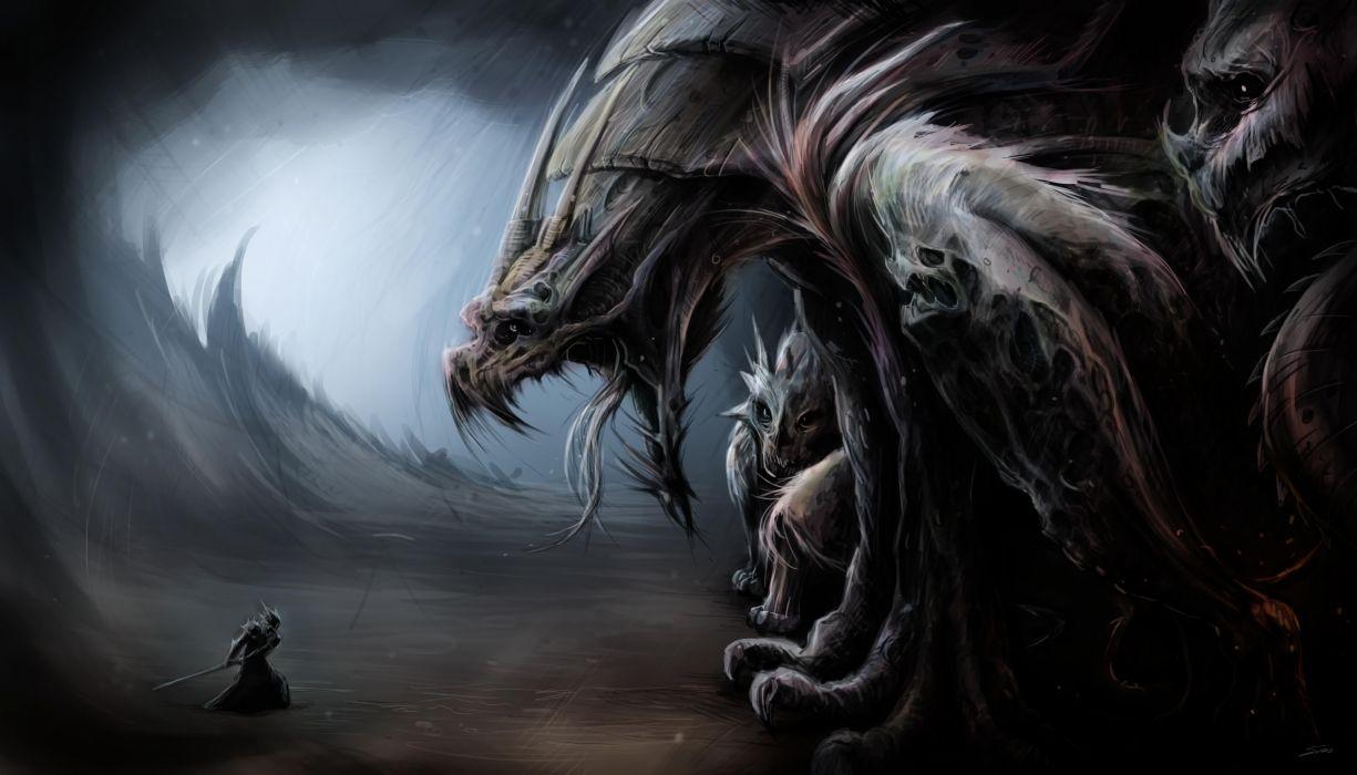 1225x700 Monsters Fantasy dragons warrior wallpaperx3201