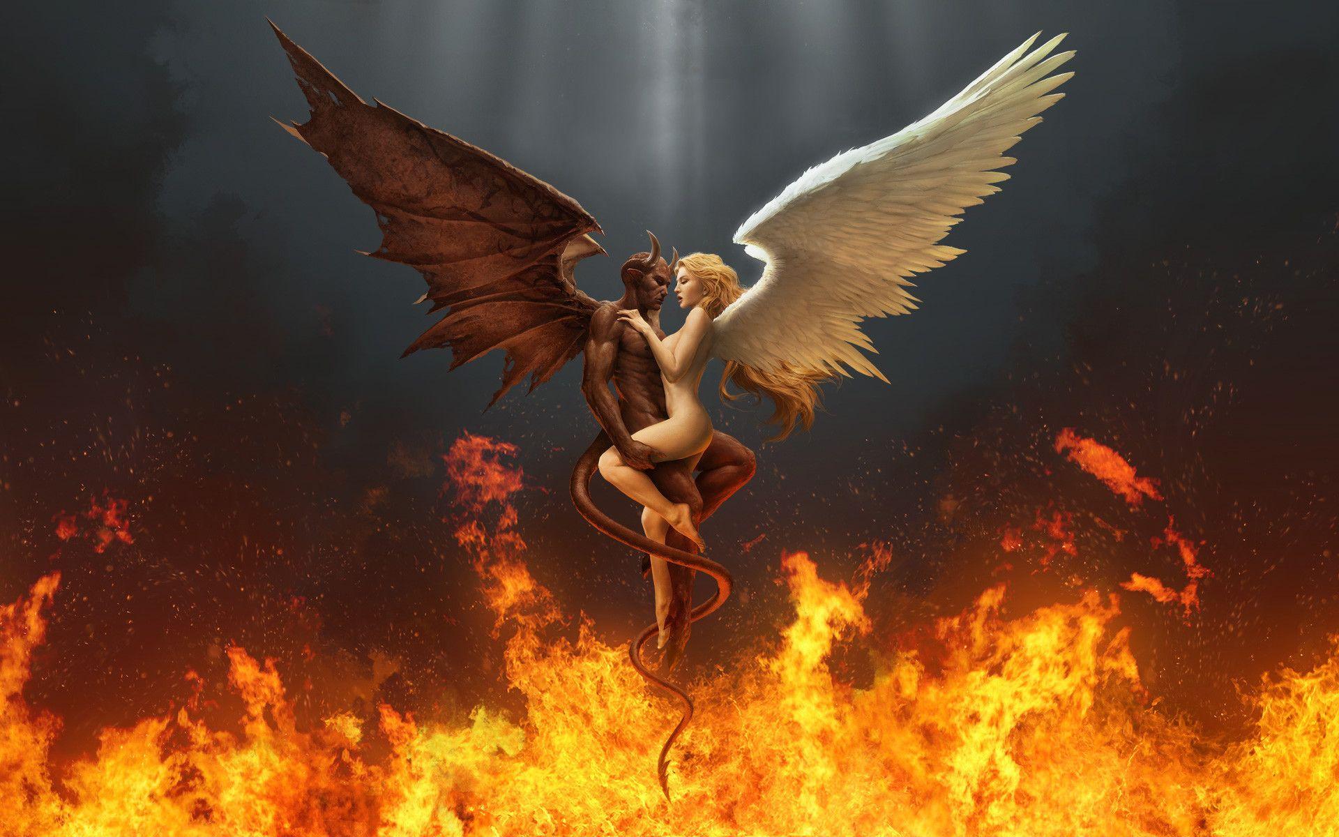 1920x1200 Angel and Demon Wallpaper