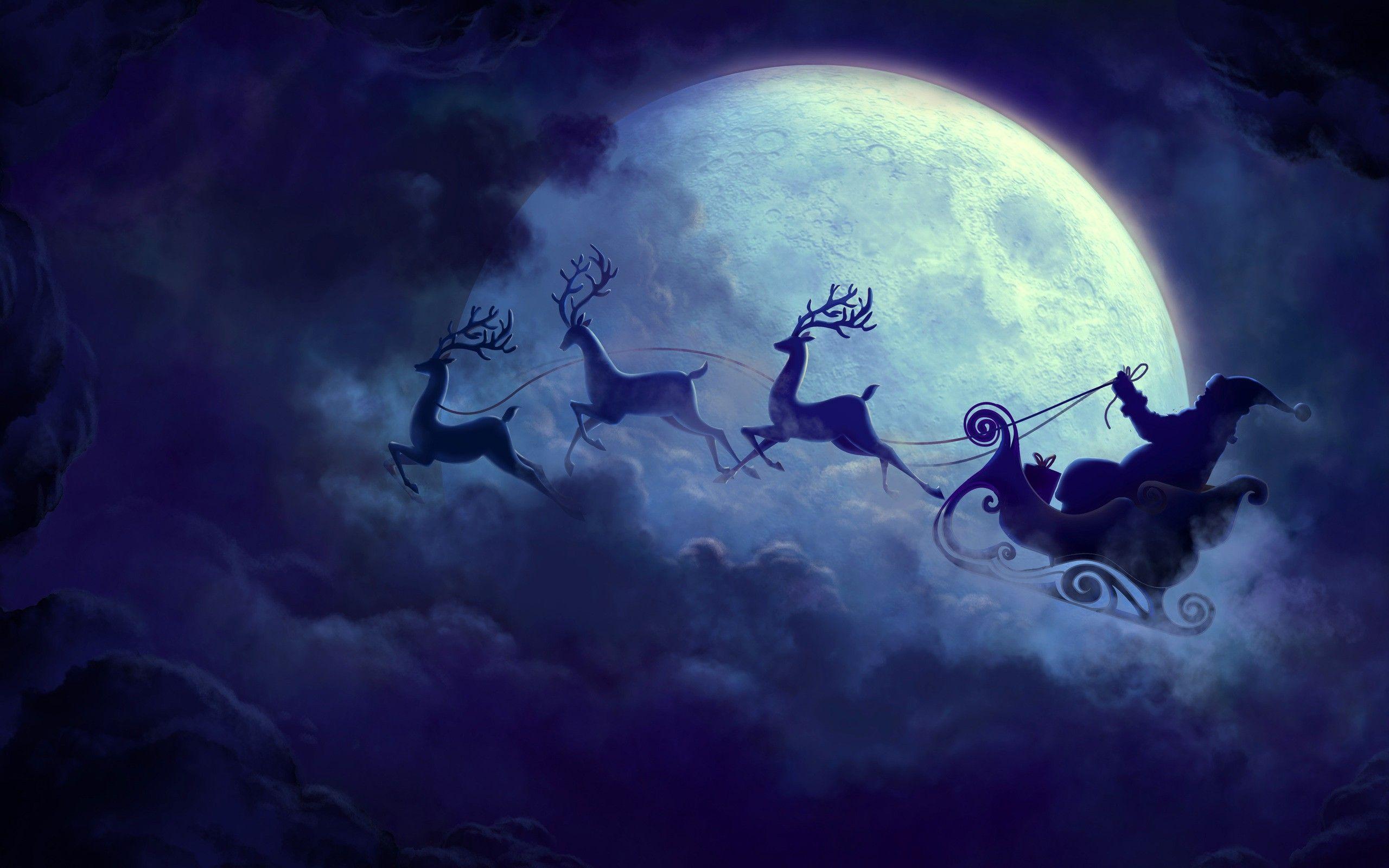 2560x1600 Santa Claus Moon 1366x768 Resolution HD 4k