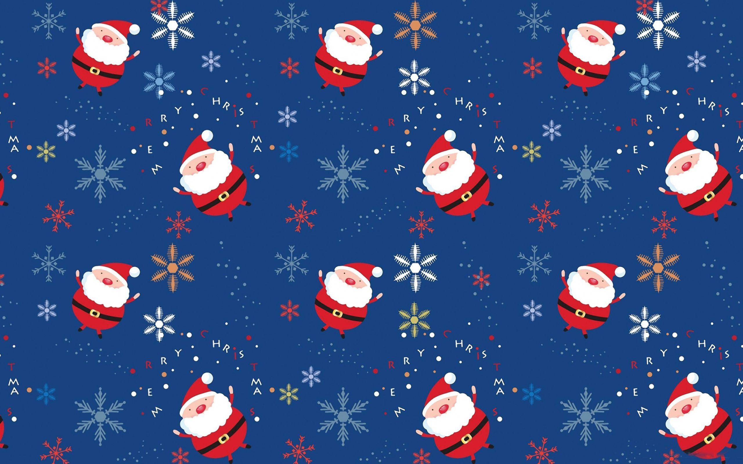 2560x1600 Santa claus pattern Mac Wallpaper Download