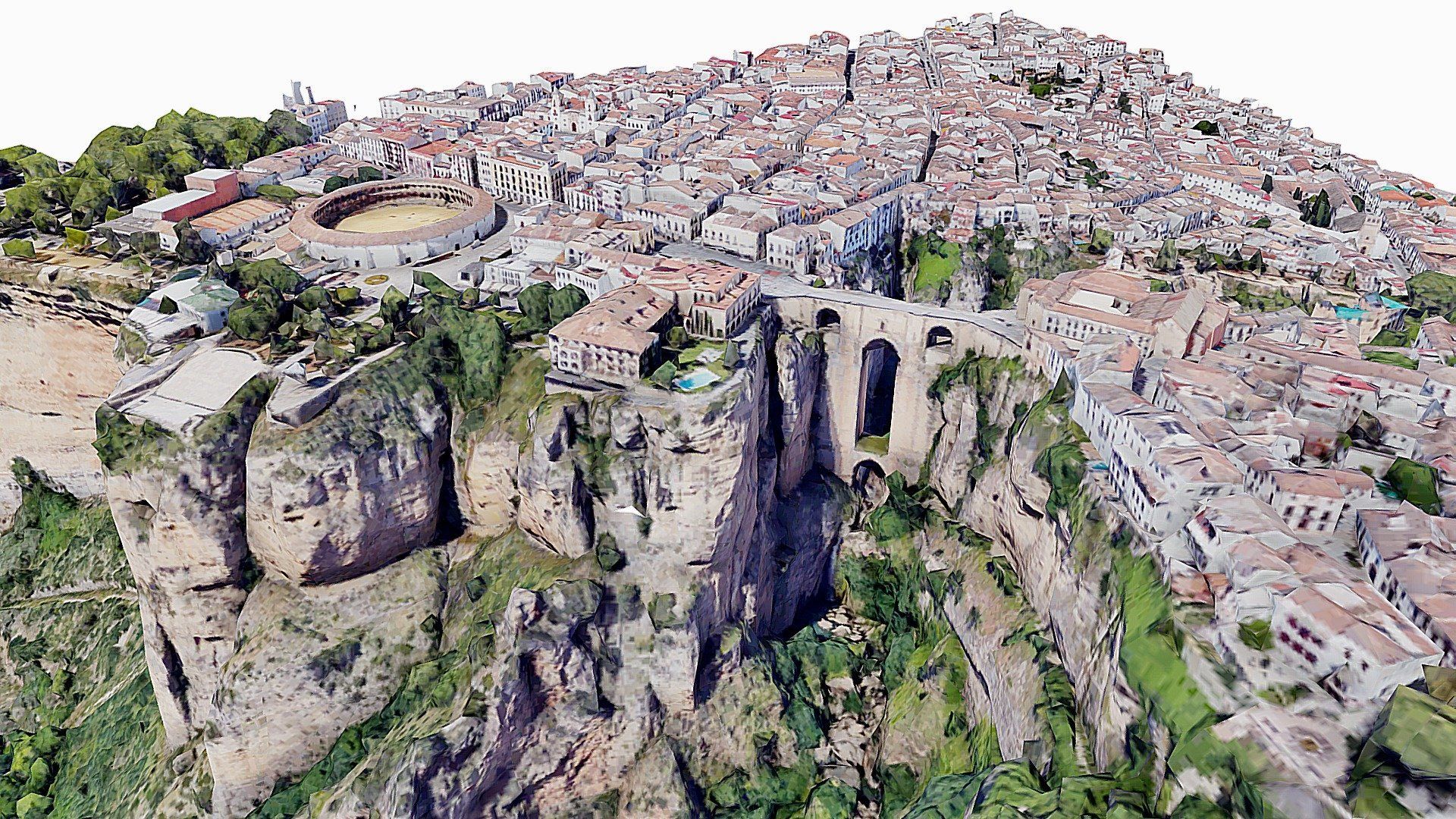 1920x1080 Ronda, bridge, cliff, scan, map, spain
