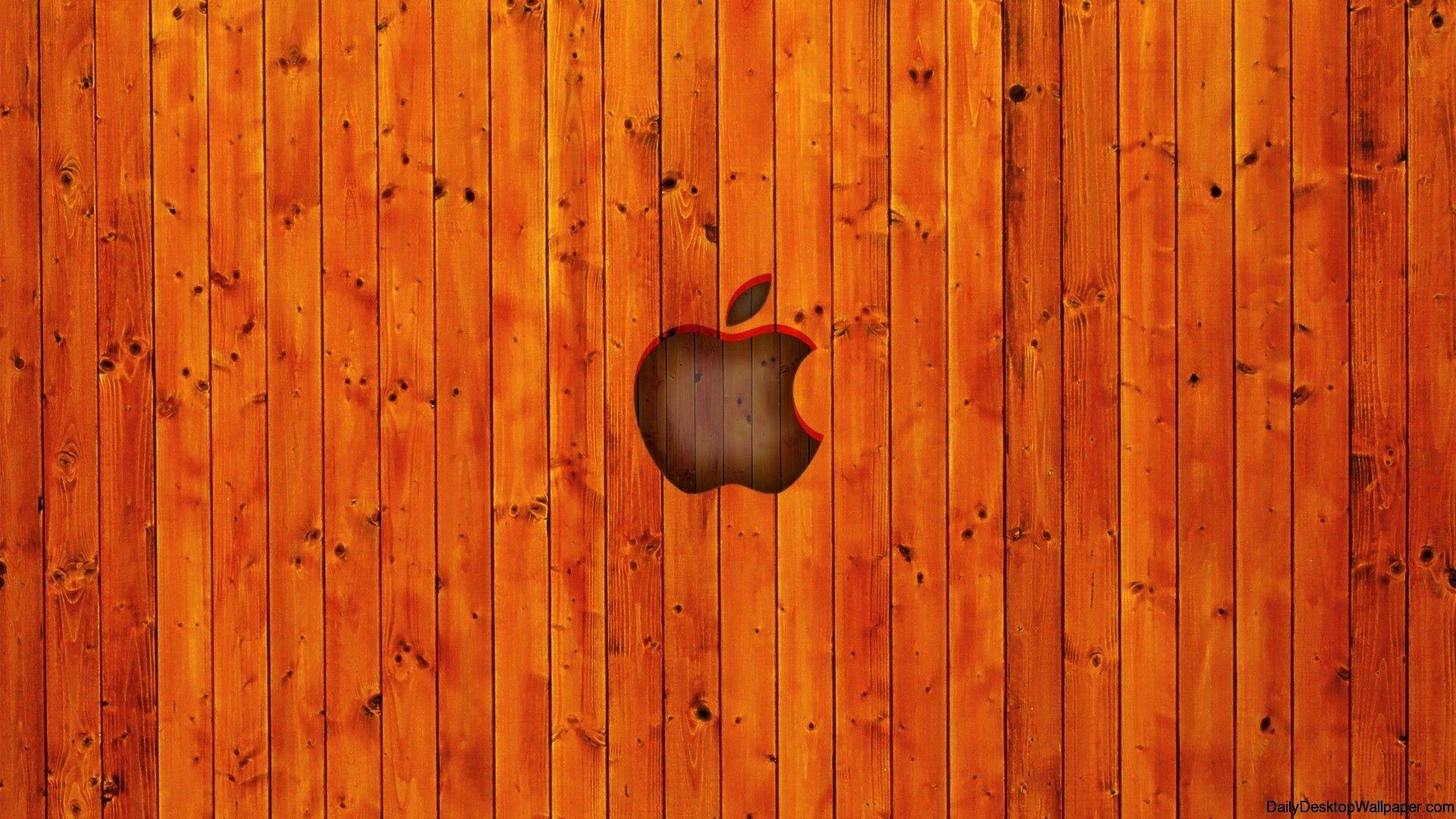 Hình nền bằng gỗ 1920x1080 Apple