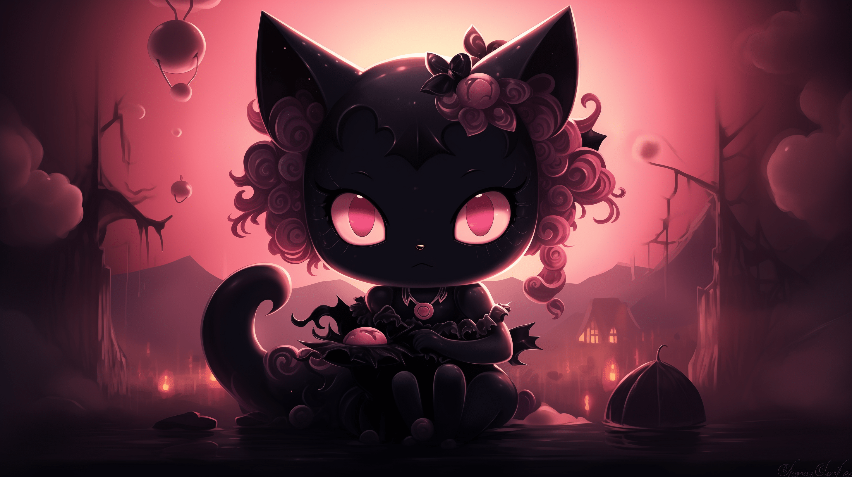 2912x1632 Kuromi Themed HD Desktop Wallpaper