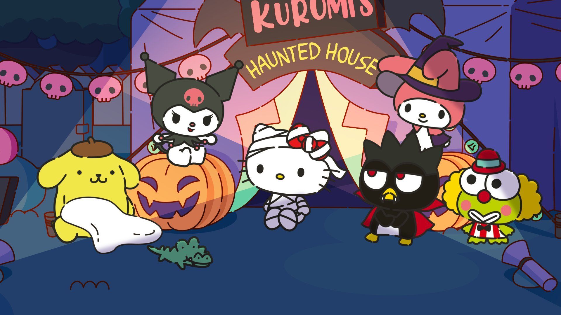 1920x1080 Sanrio Desktop Halloween Wallpaper