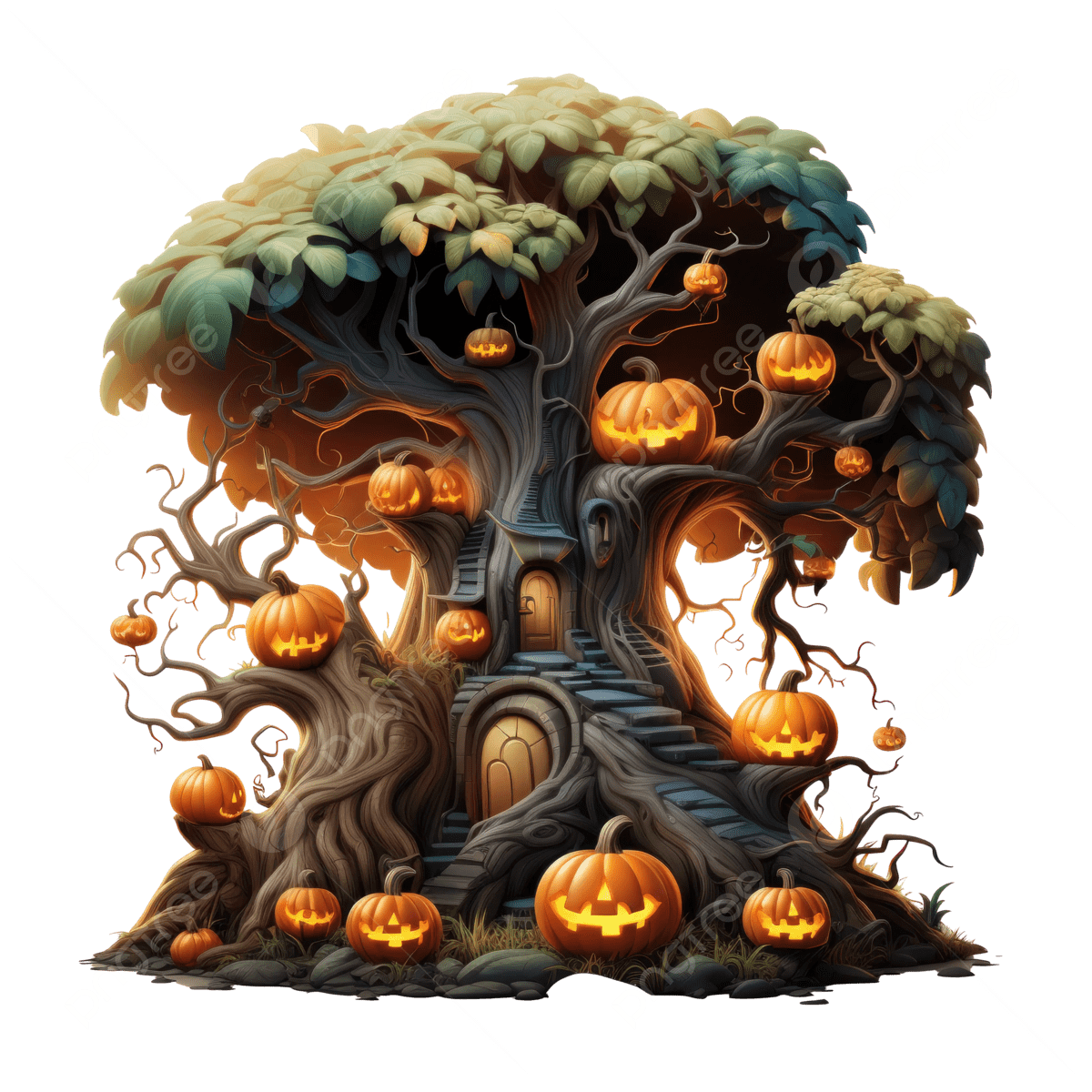 1200x1200 Creepy Tree, Halloween Tree