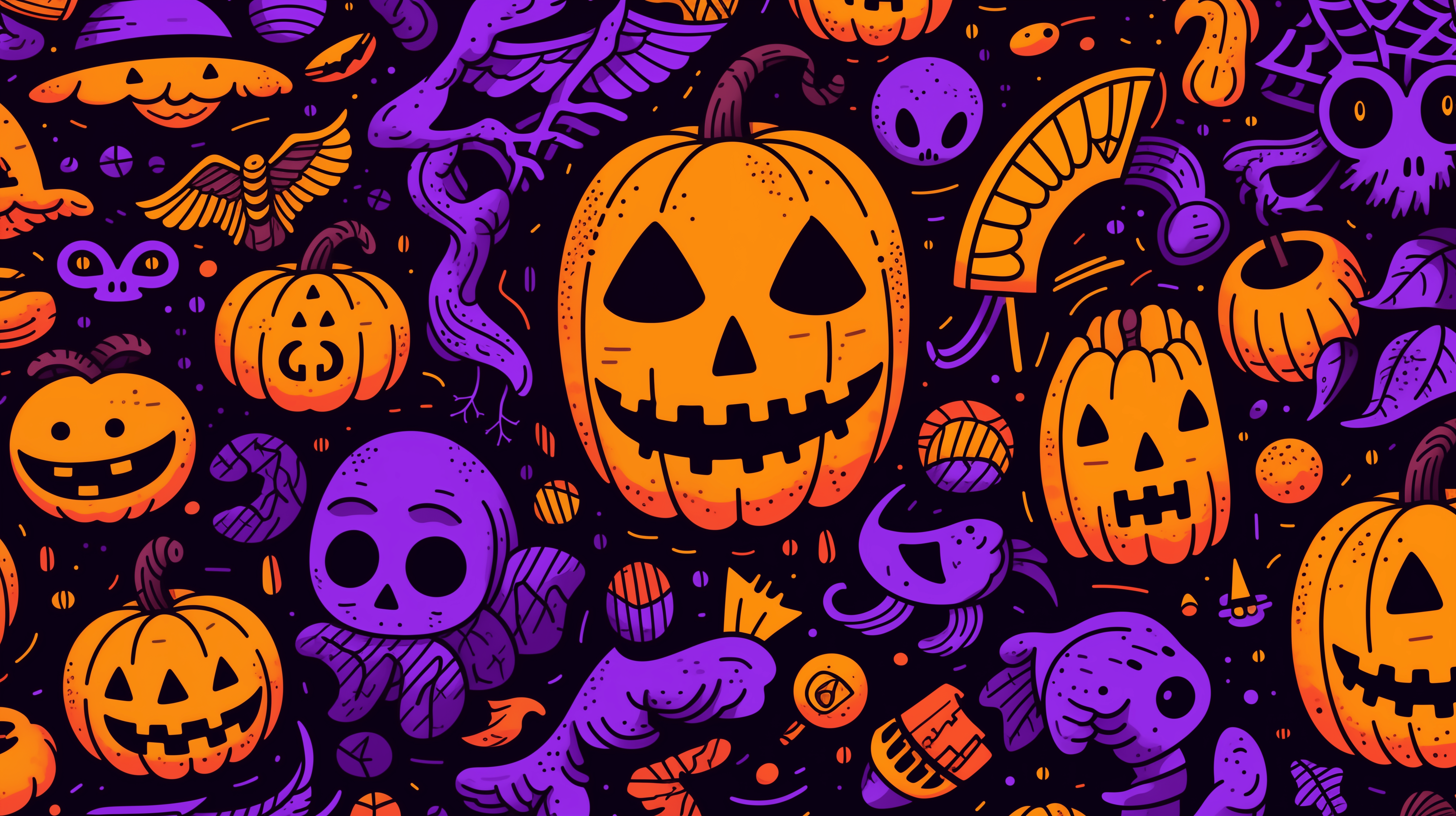5824x3264 Tiles Pattern Halloween Pusheen