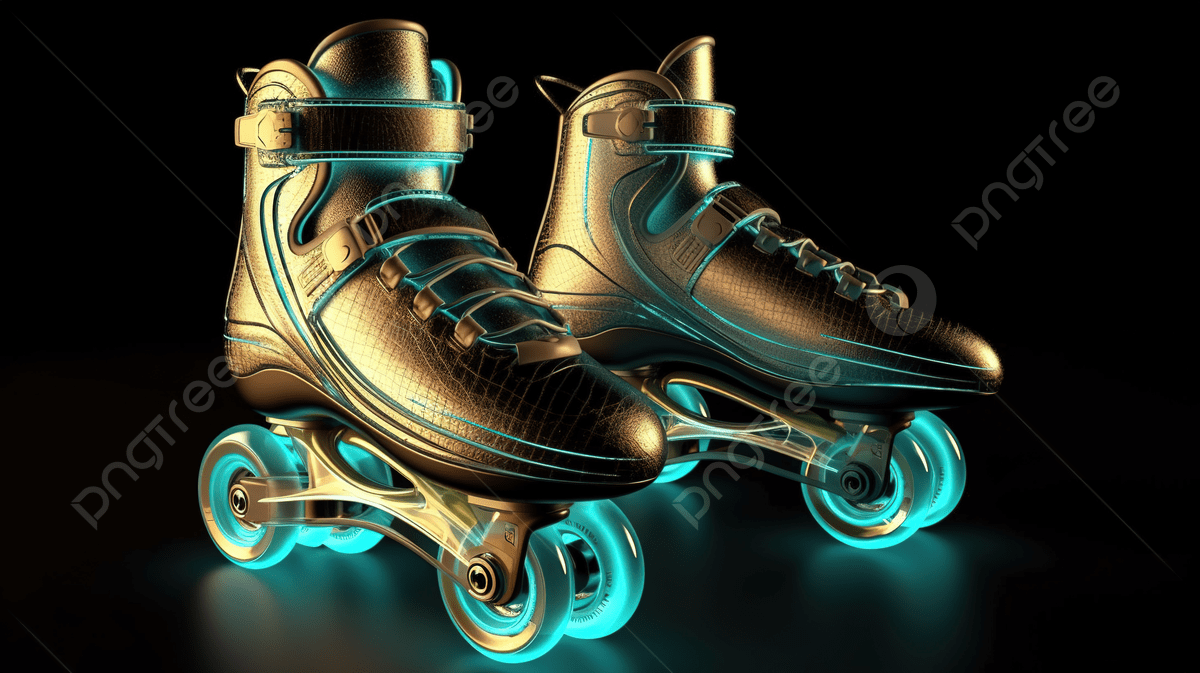 1200x673 3D Roller Skating Shoes On A Black
