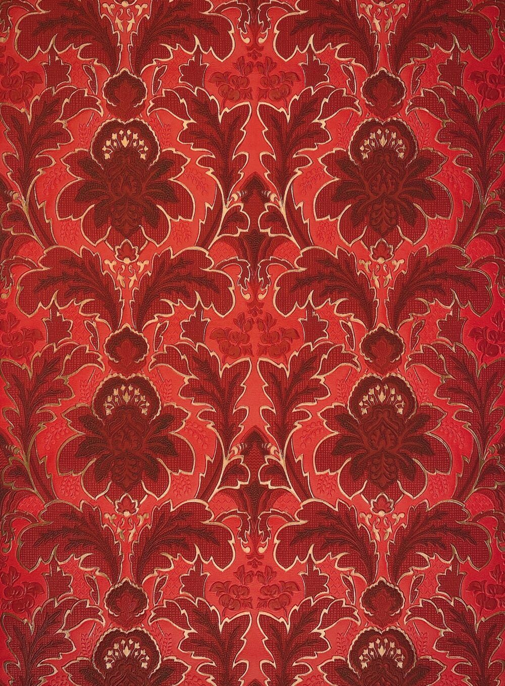 1000x1358 Vintage Castle Wallpaper Red and Gold