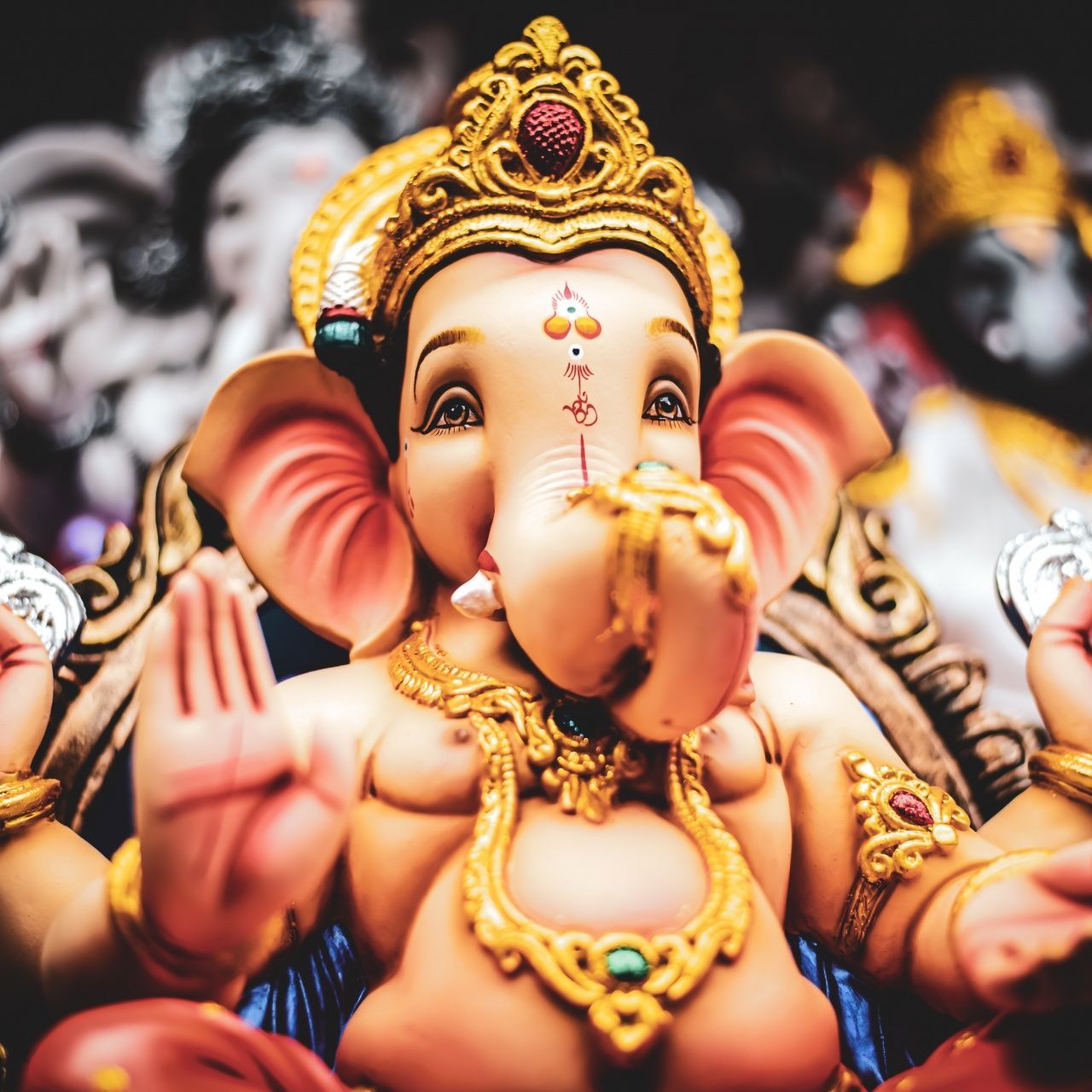 1280x1280 Ganapati Bappa Wallpaper 4K, Lord