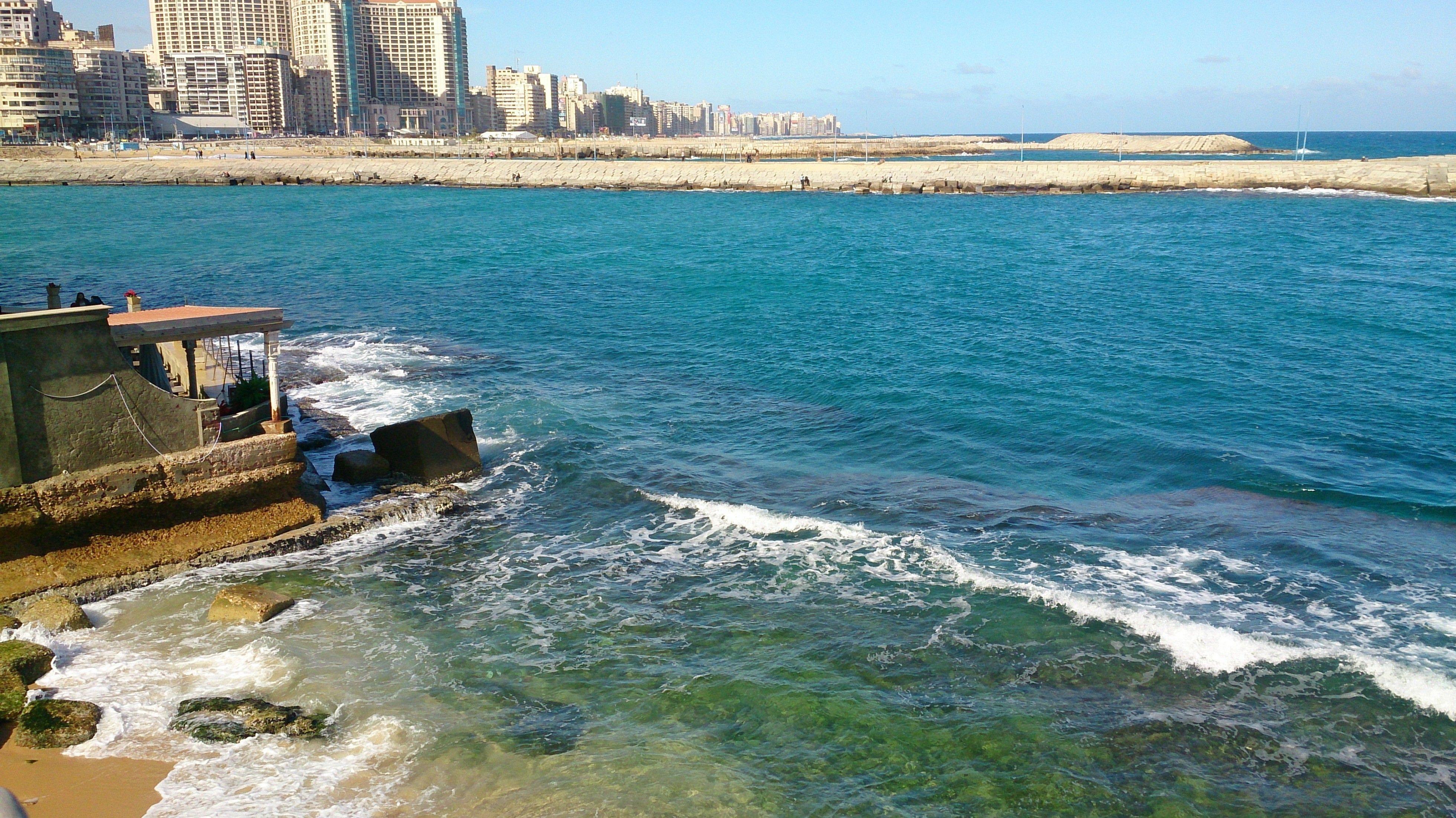 3920x2204 landscape egypt coast shoreline mediterranean sea