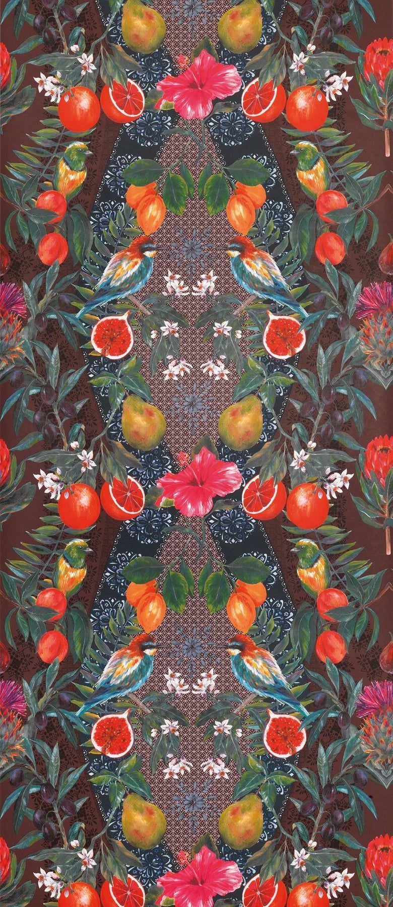 780x1800 Talavera Wallpaper in Colorful Fruits and Flowers from The Deya Collection