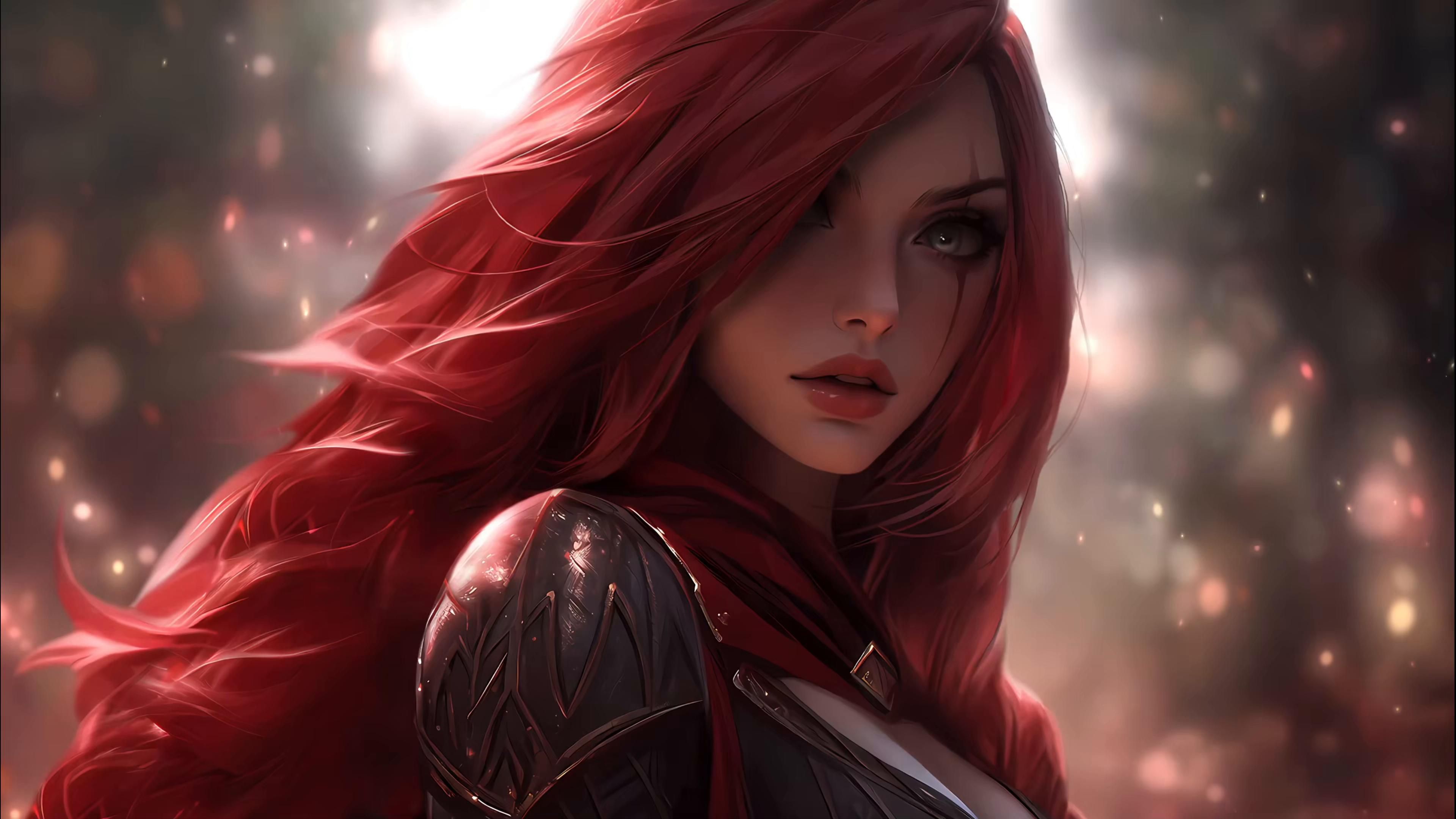 3840x2160 Crimson Assassin Katarina Live Wallpaper
