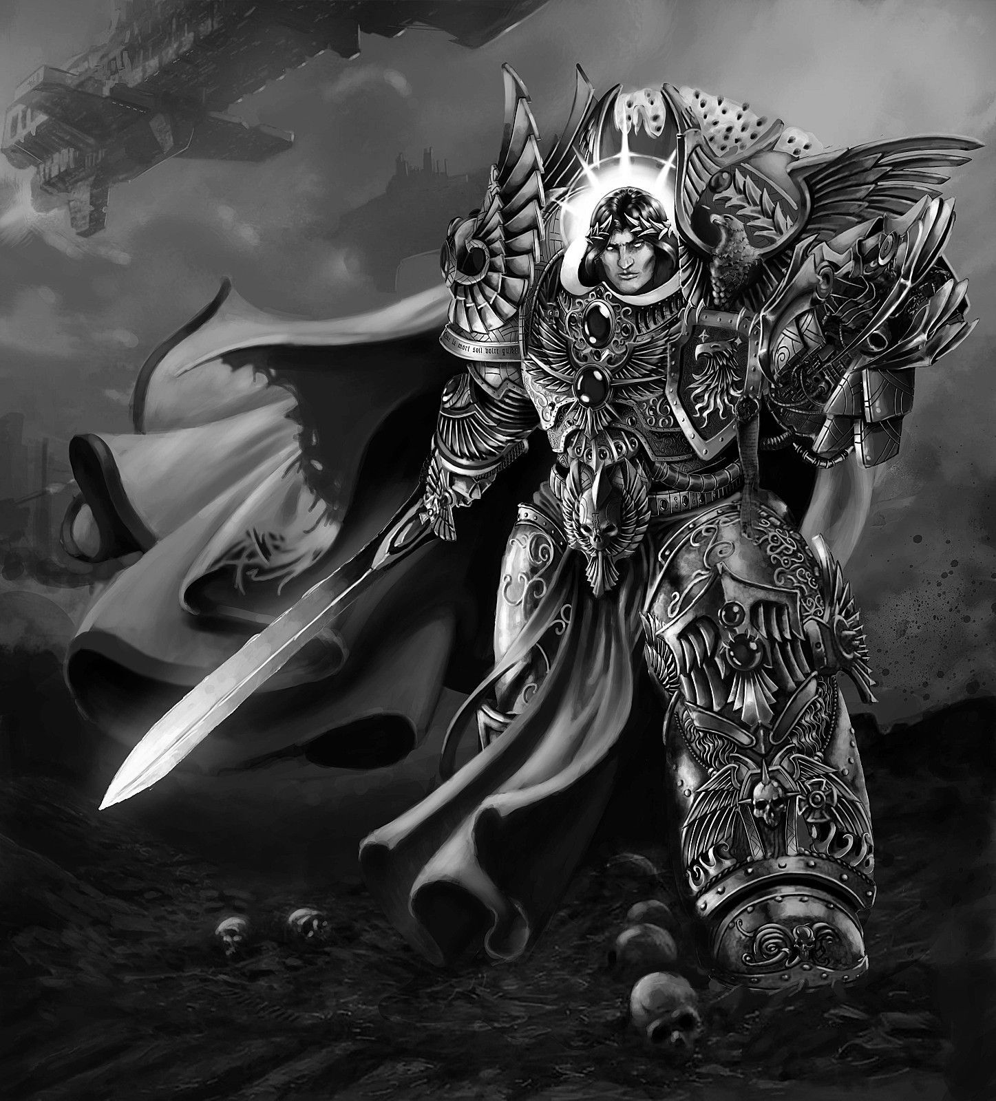 1447x1600 emperor, warhammer 40k artwork
