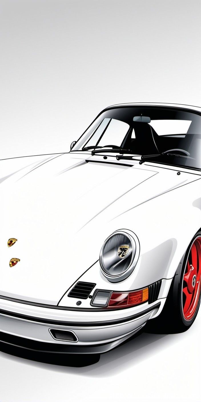 704x1408 White Porsche 911 iPhone Wallpaper