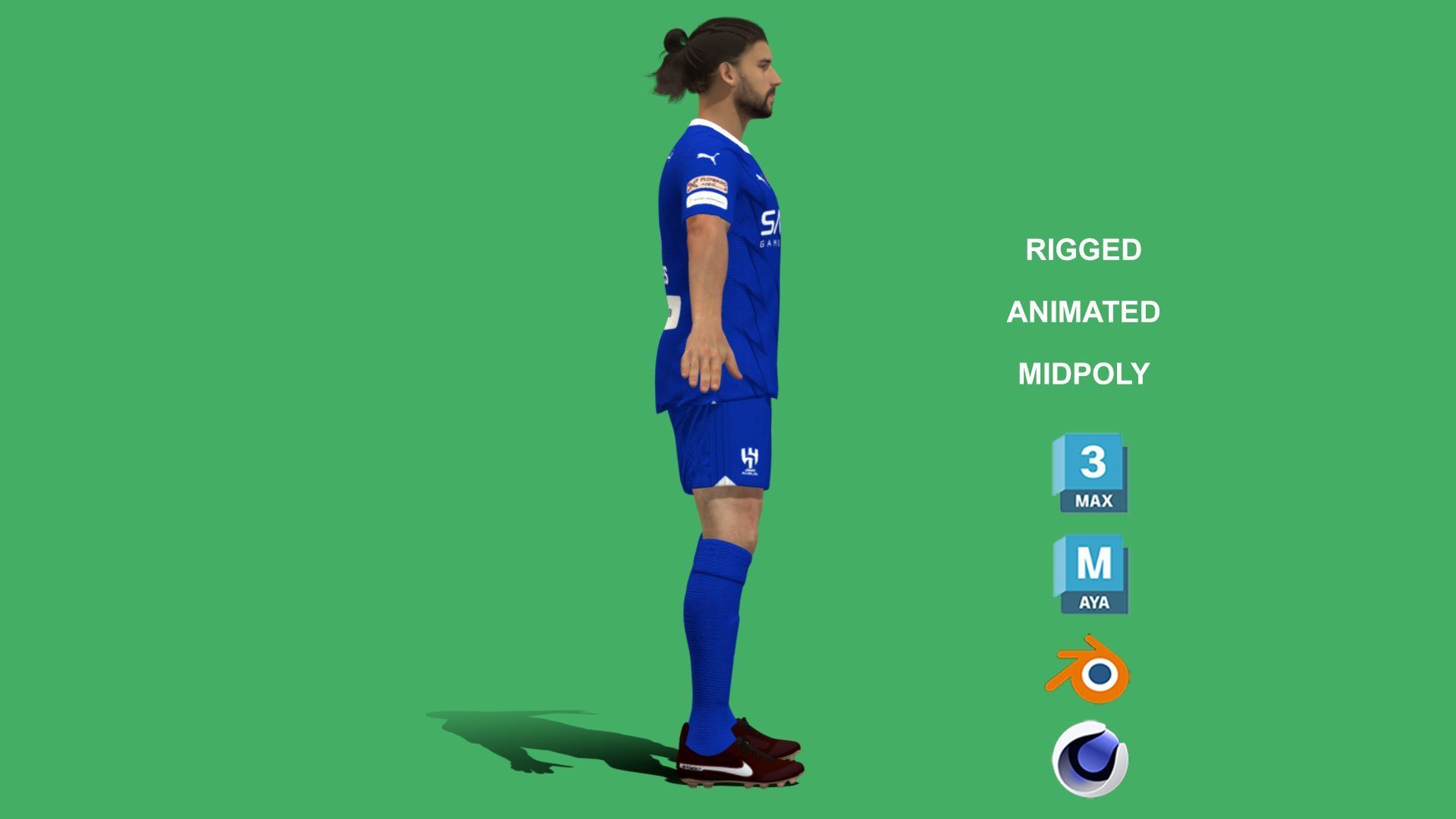 1920x1080 3D File 3D Rigged Ruben Neves Al Hilal