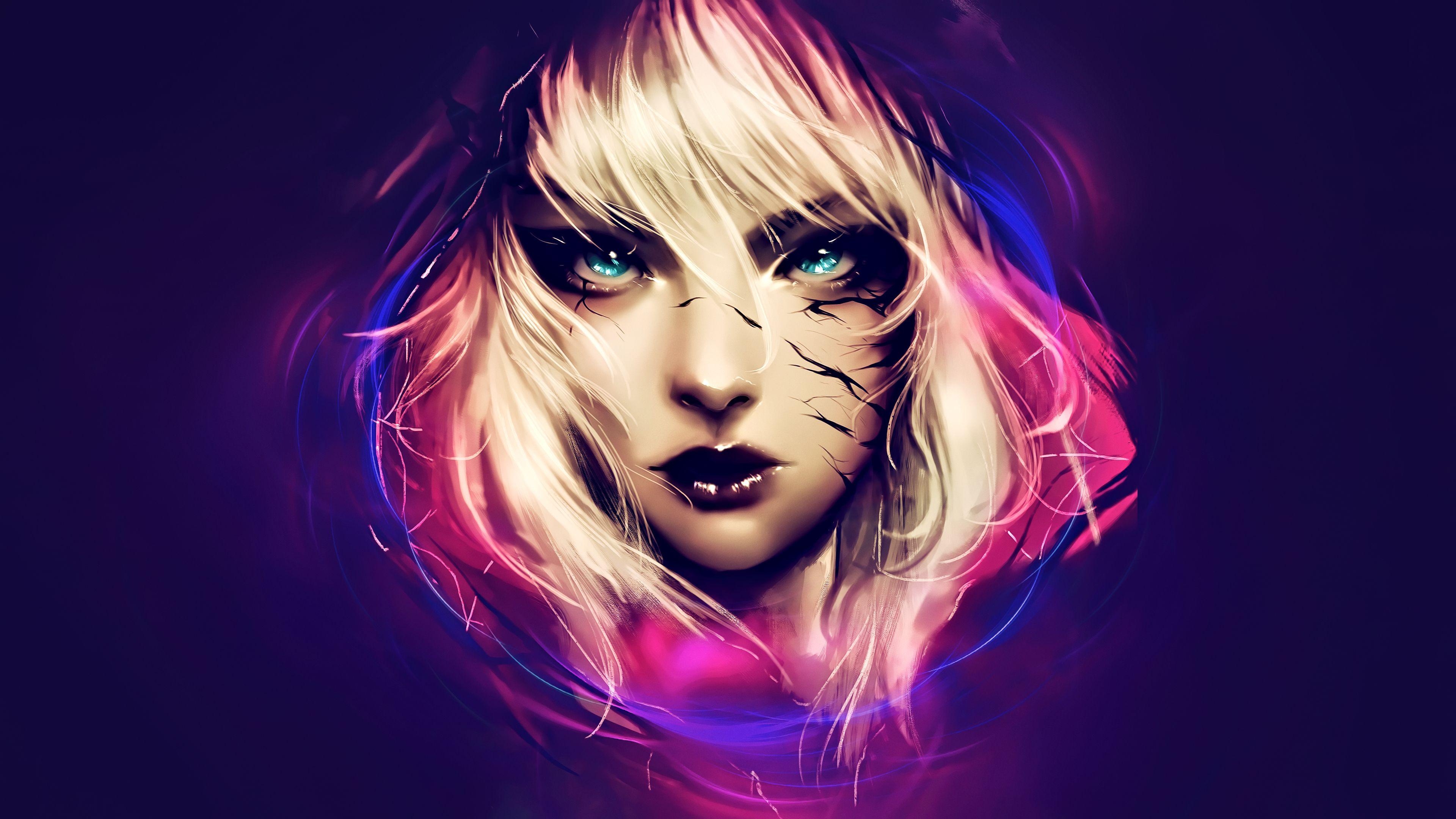 3840x2160 Fantasy Blonde Hair Blue Eyes Artwork, HD Fantasy Girls, 4k