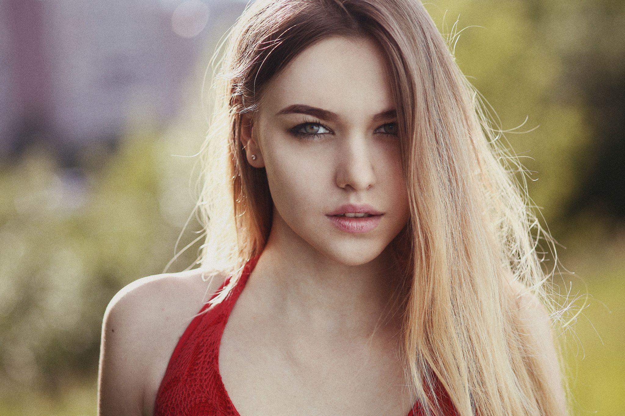 2048x1365 #portrait, #face, #depth of field, #women, #blonde