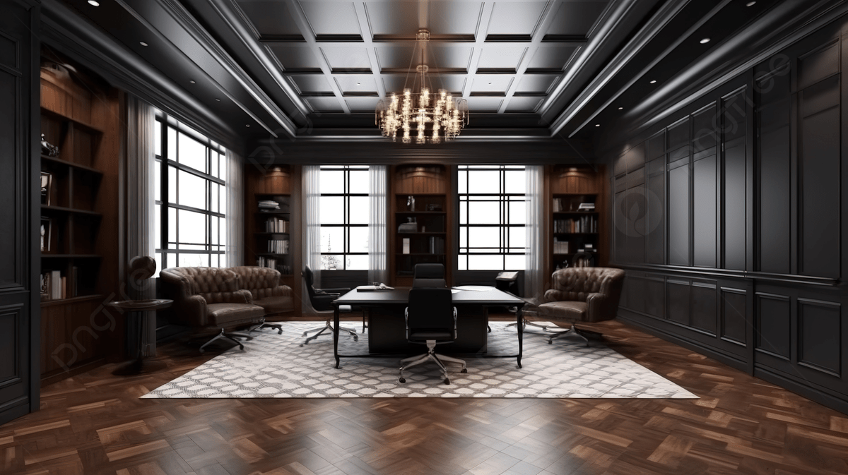 1200x673 Executive Office 3D Render Of A Lavish