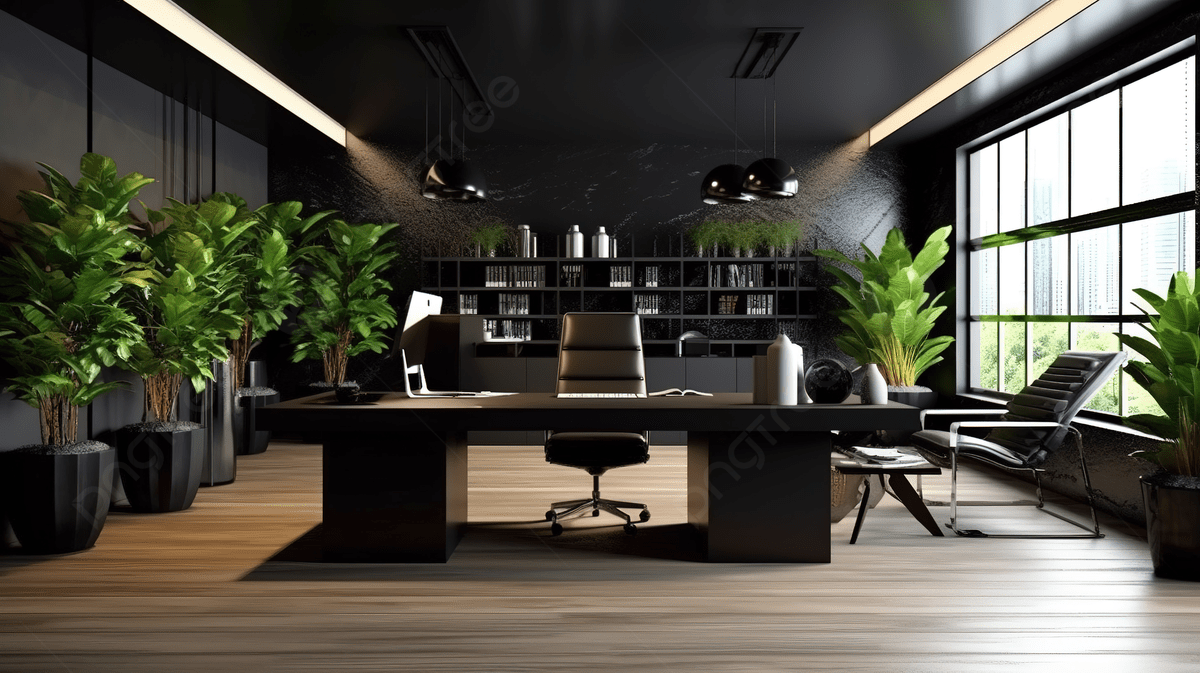 1200x673 Chic Office Space 3D Rendering