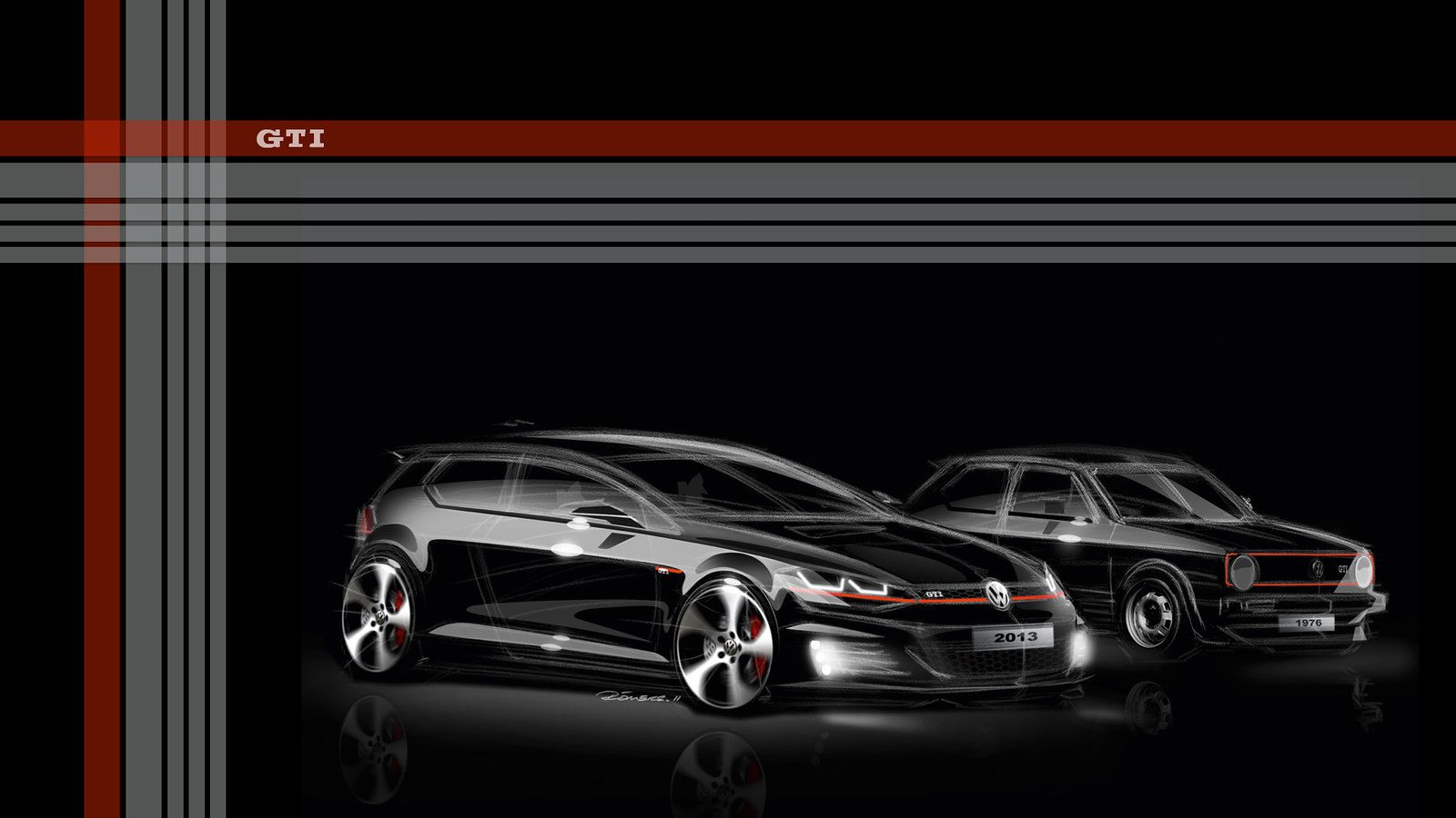 1600x900 VW GTI Mk7 Wallpaper Black. VW GTI Mk7