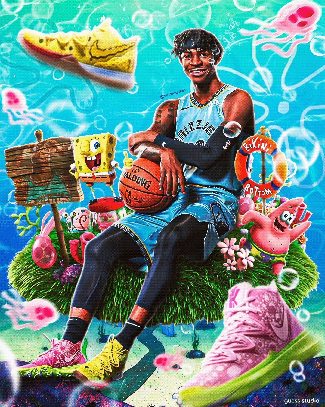 1080x1350 Ja Morant SpongeBob 4k Wallpaper