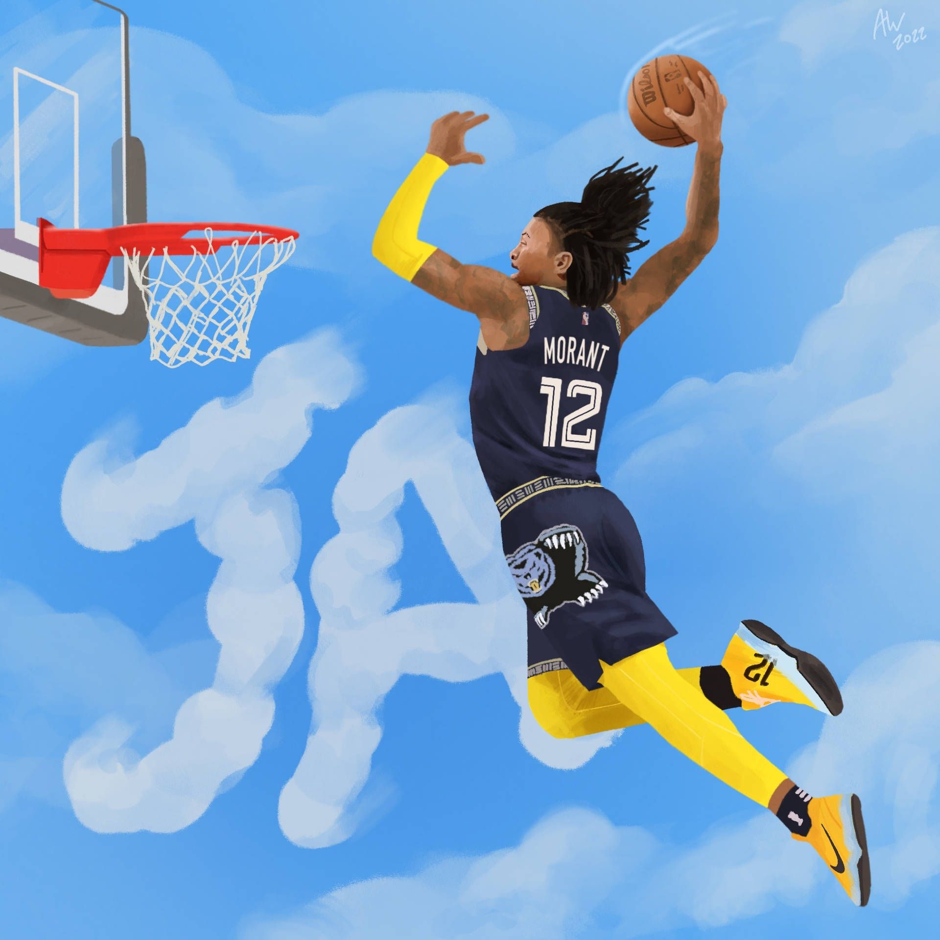 1920x1920 Download Ja Morant Dunk Memphis