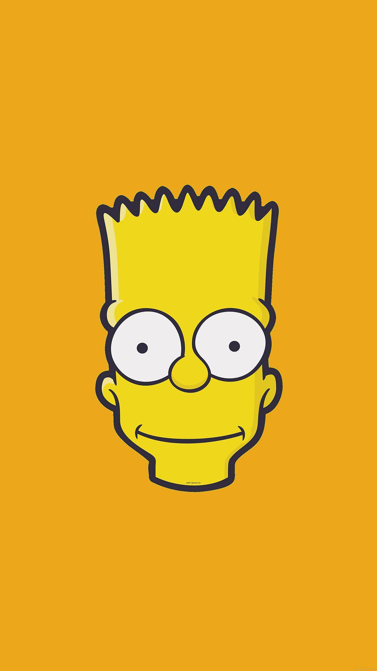 1242x2208 iPhone7papers face art illust yellow simpsons minimal simple