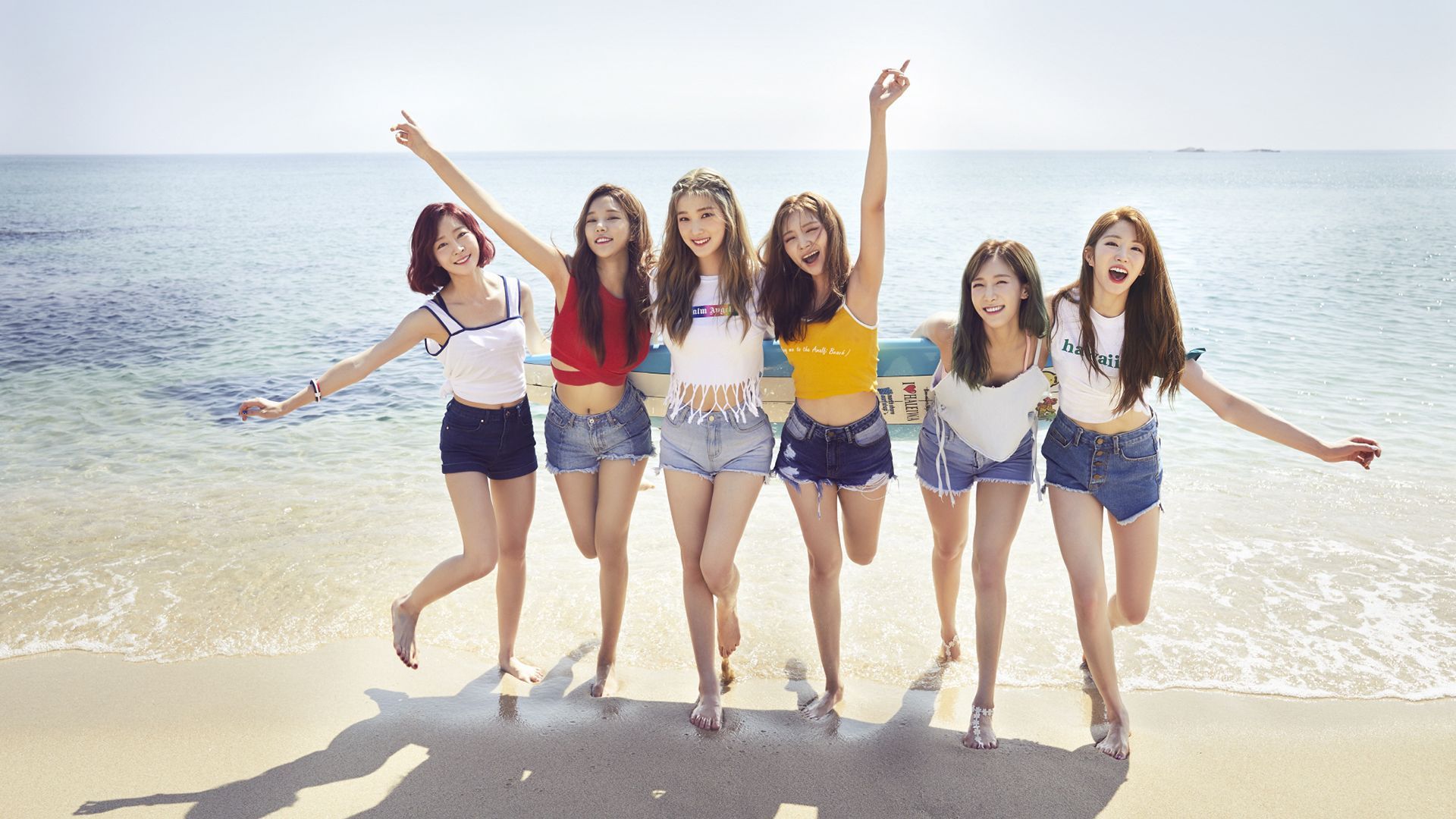 1920x1080 Sea Ocean Beach Girl Band Asian Korean